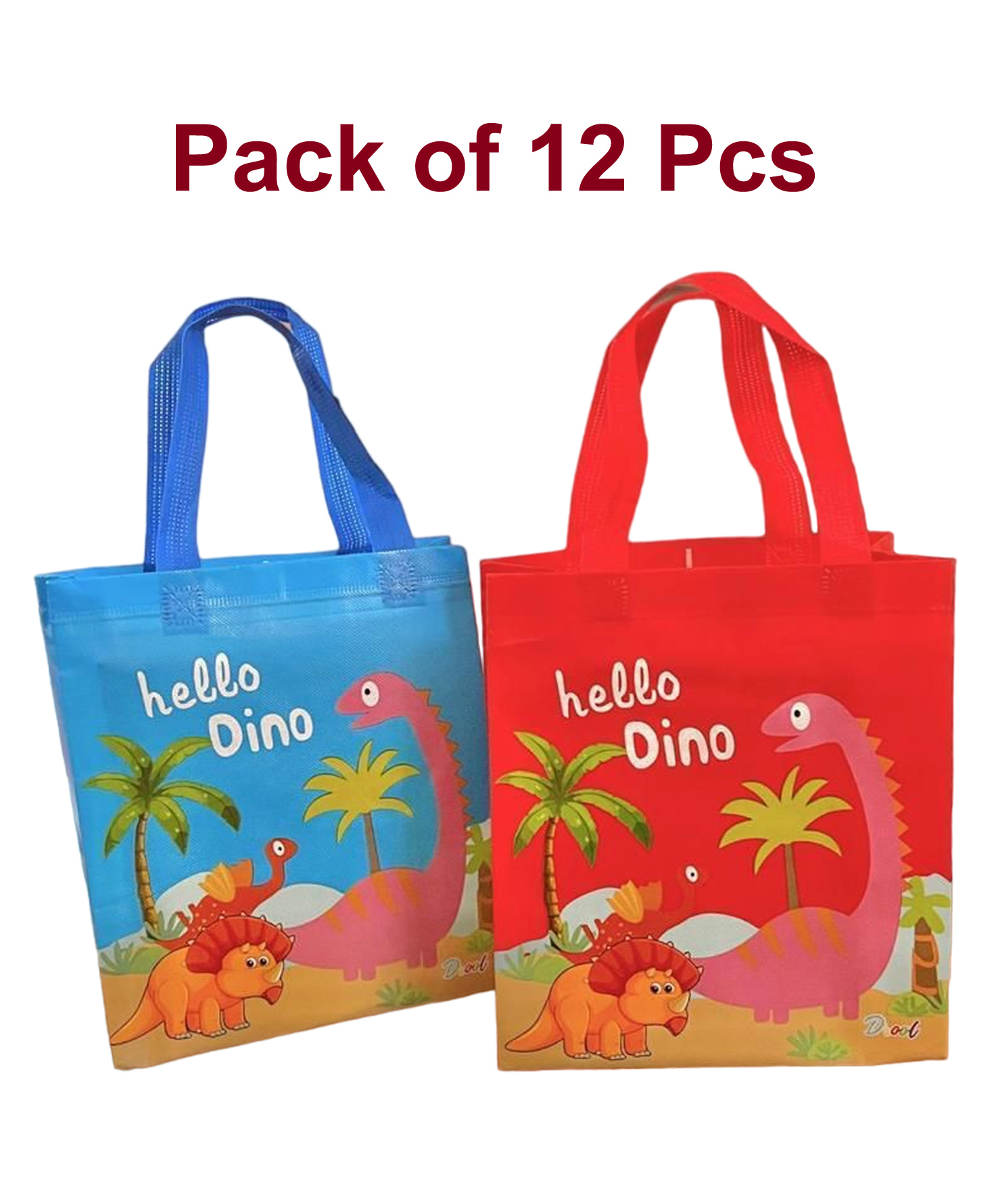 Asera Dino Theme Carry Bags Return Gifts for Birthday for Kids Pack of 12- Multicolor-image-18