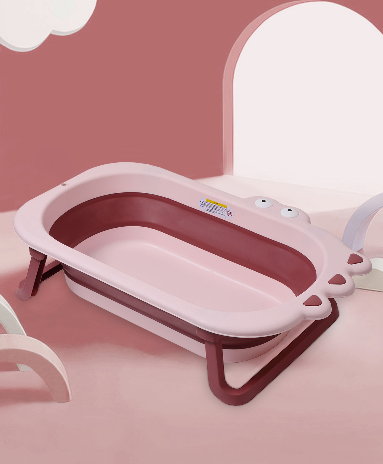 Babyhug Foldable Baby Bath Tub - Pink-picture-26