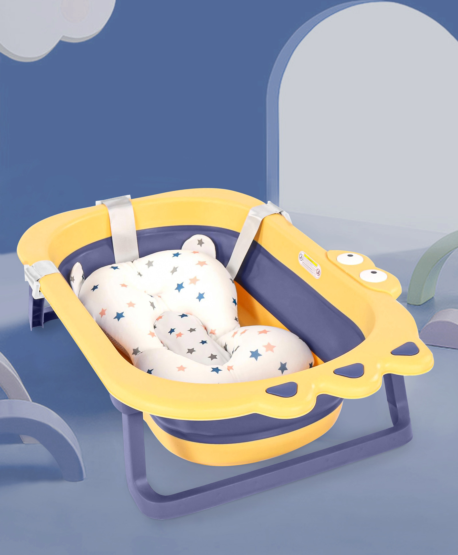 Babyhug Foldable Baby Bath Tub - Orange-image-41