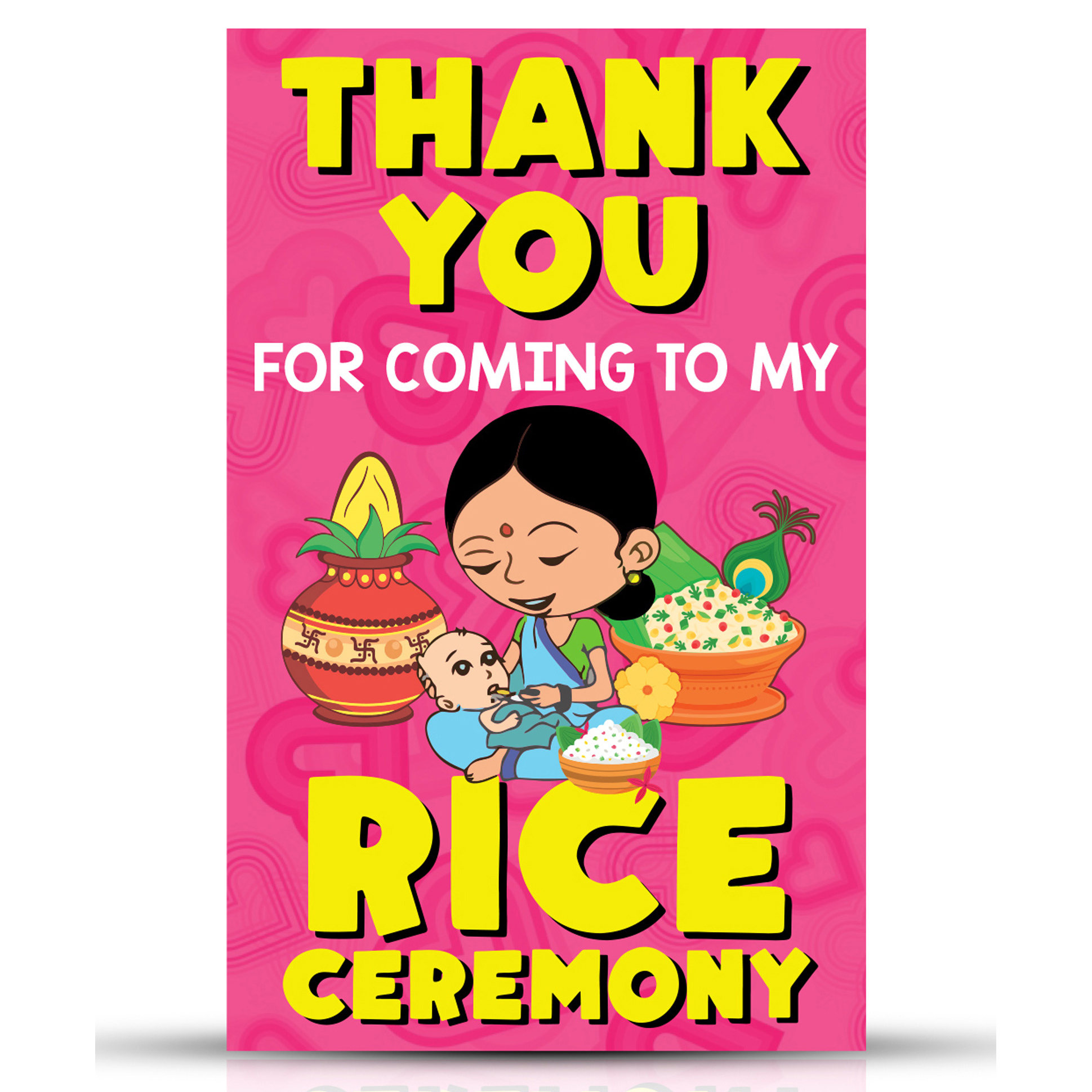 Zyozi Rice Ceremony Theme Thank You Tags Pink - Pack of 20-image-31