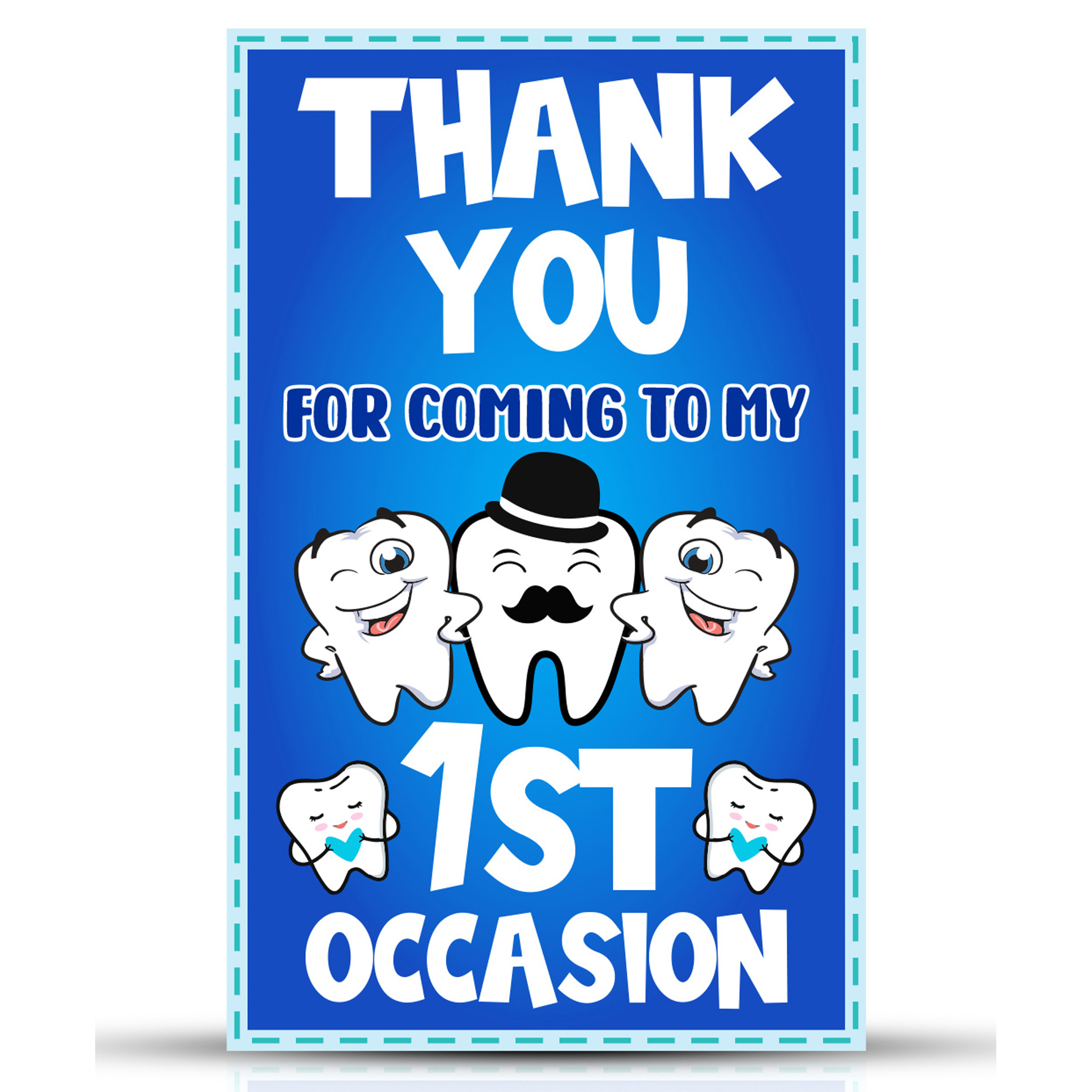 Zyozi Tooth Theme Thank You Tags Blue  - Pack of 50-picture-14