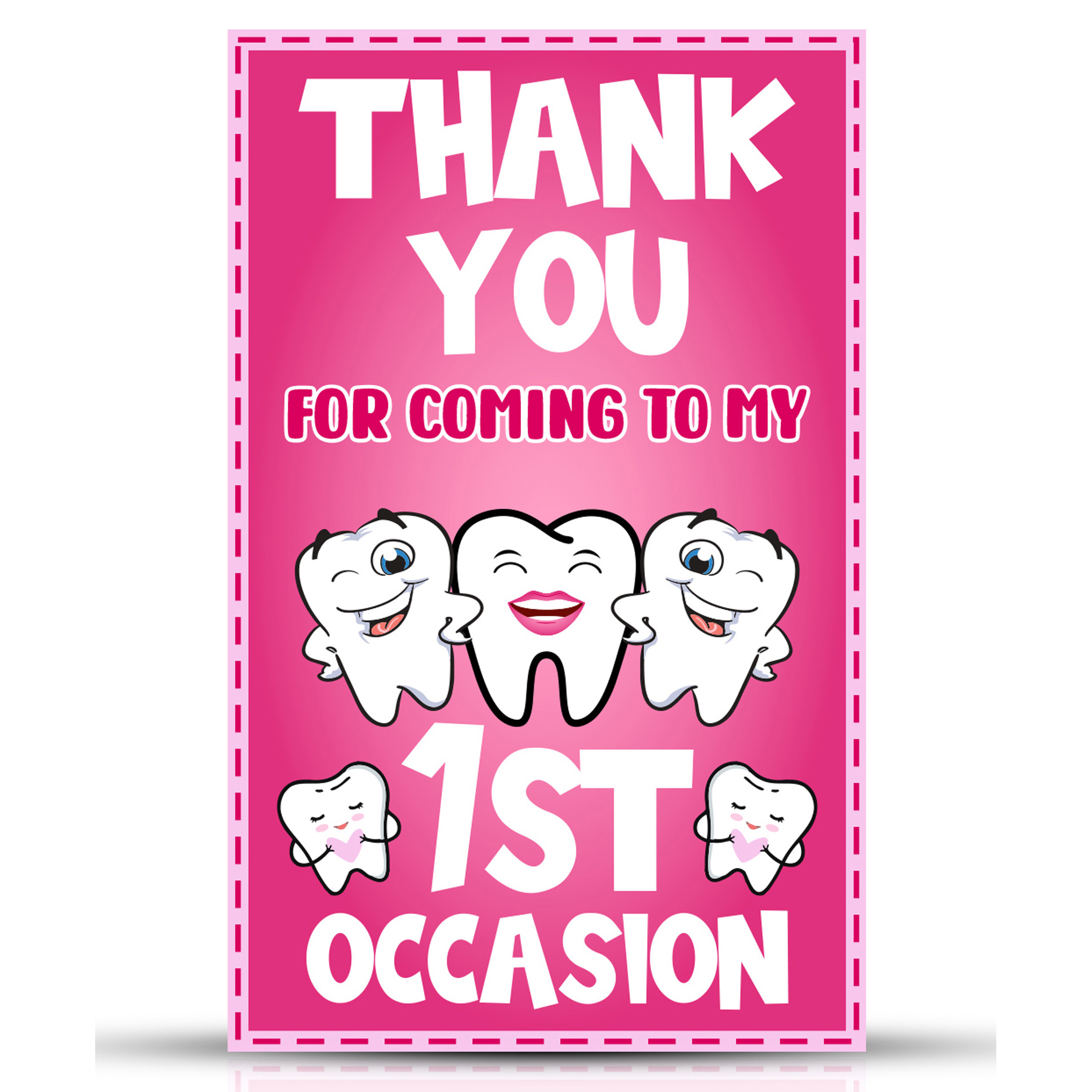 Zyozi Tooth Theme Thank You Tags Pink - Pack of 40-picture-48