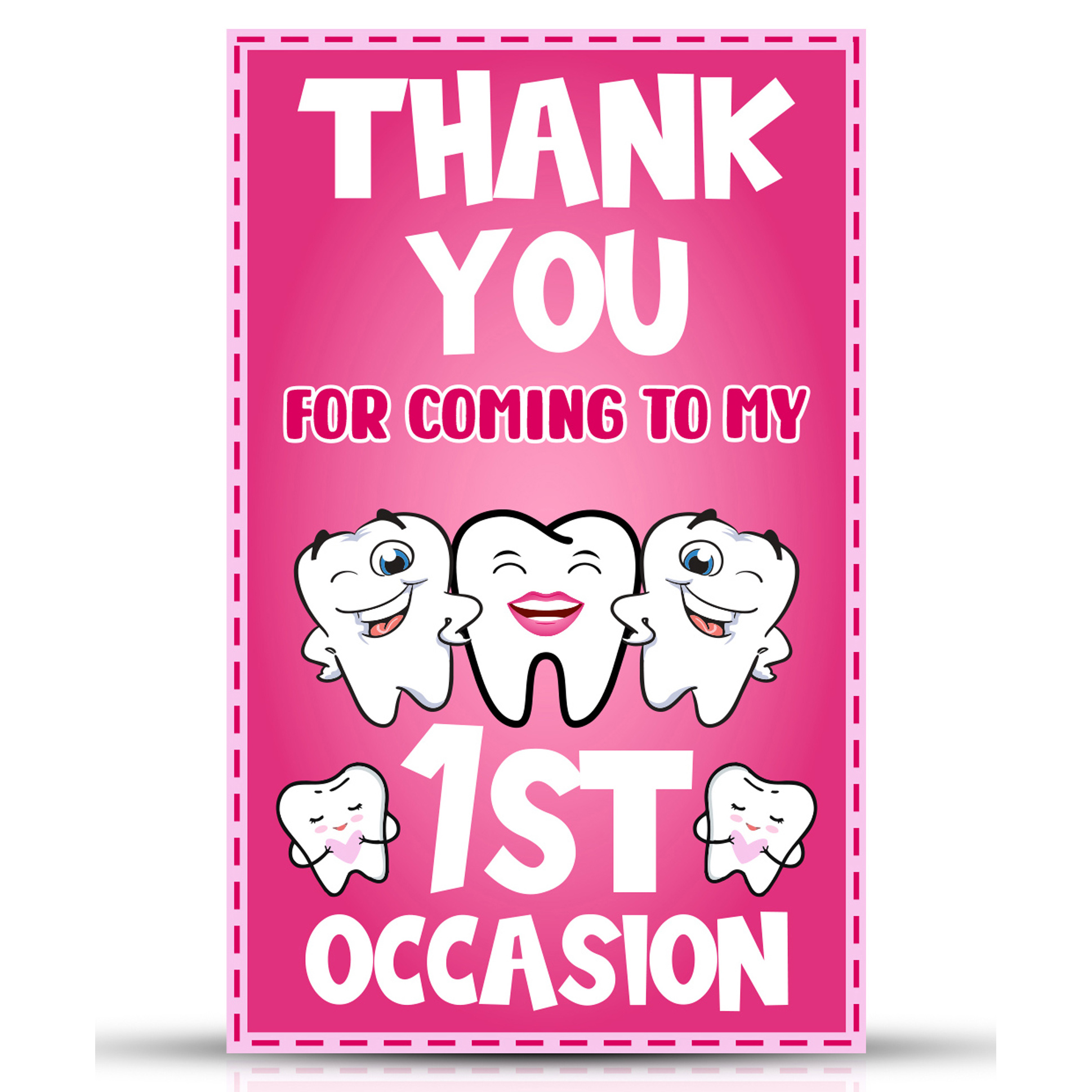 Zyozi Tooth Theme Thank You Tags Pink  - Pack of 50-picture-18