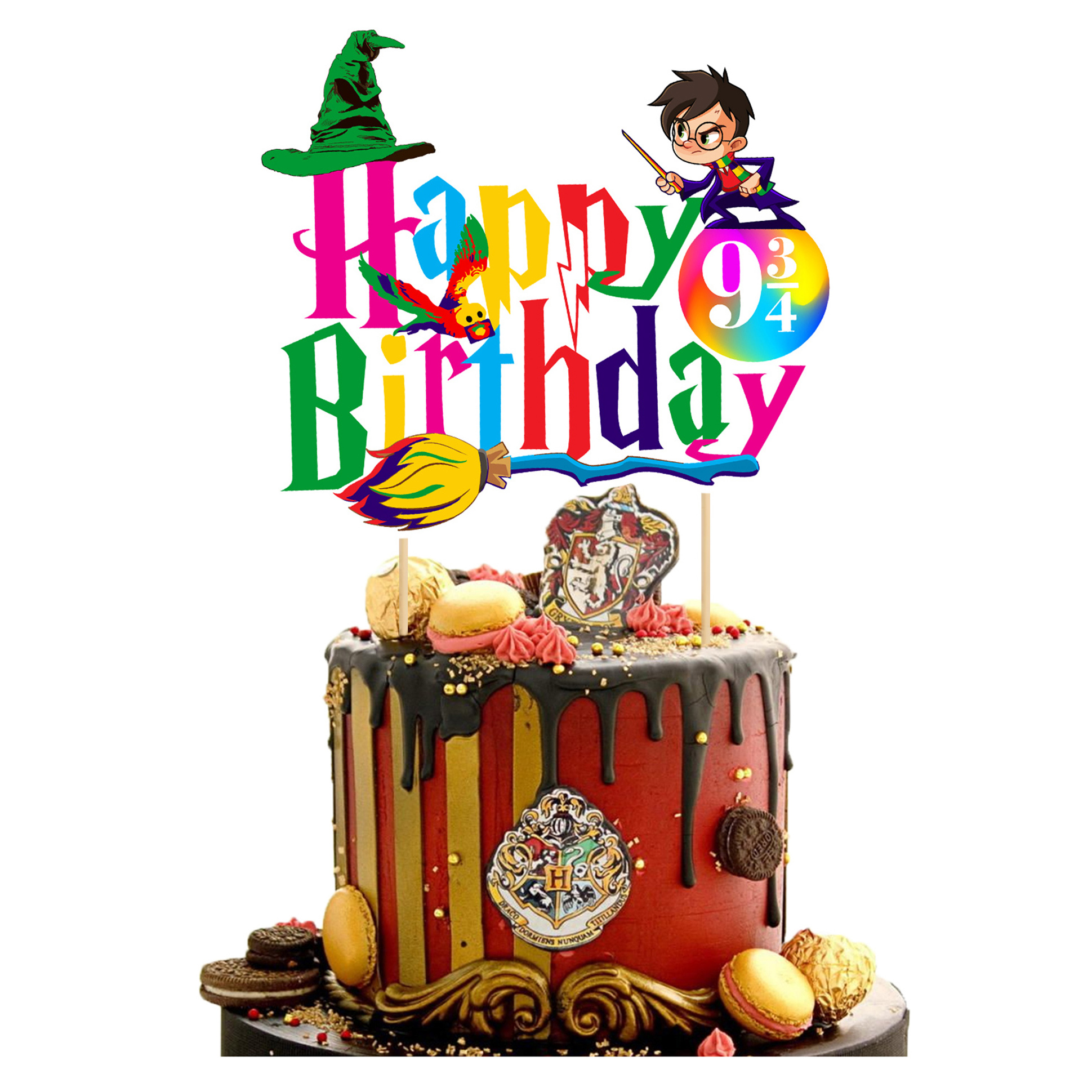 Zyozi Hari Pottar Happy Birthday Multicolor Cake Topper - Pack Of 1-picture-26