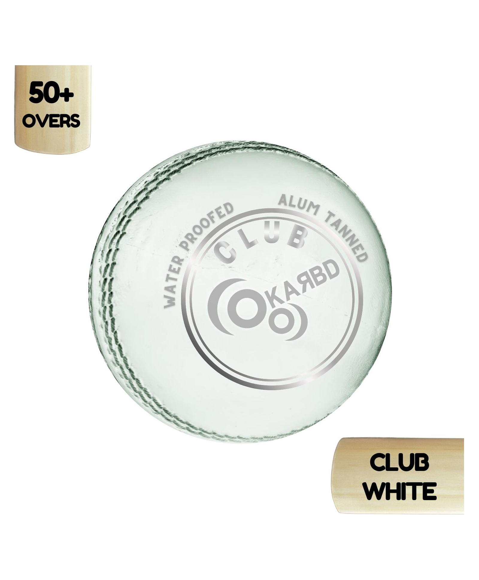 KARBD Cricket Leather Ball 4 Piece 50 Plus Overs-White-image-3