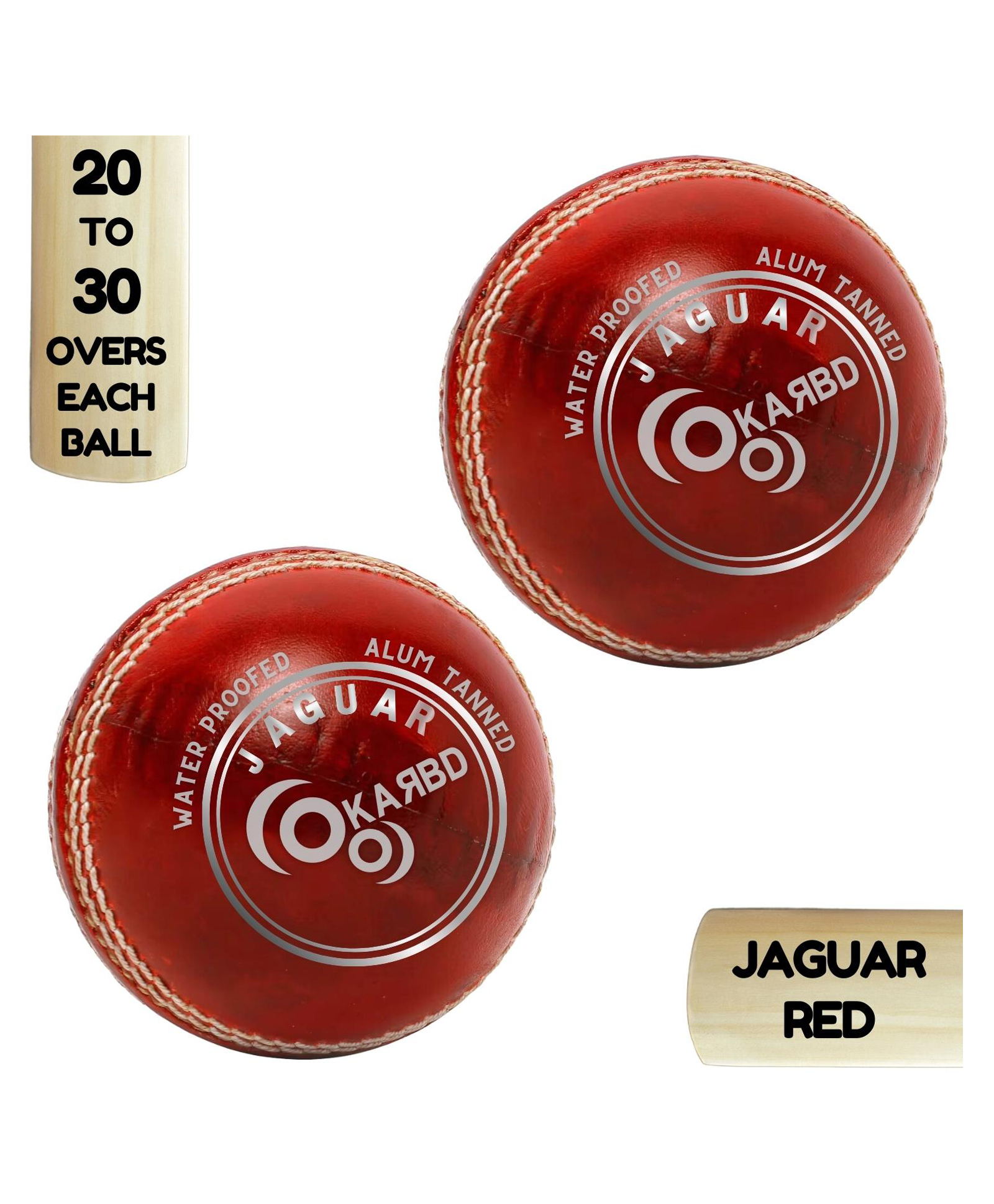 KARBD Cricket Leather Ball 4 Piece 20 to 30 Overs  Pack of 2- Jaguar Red-picture-11