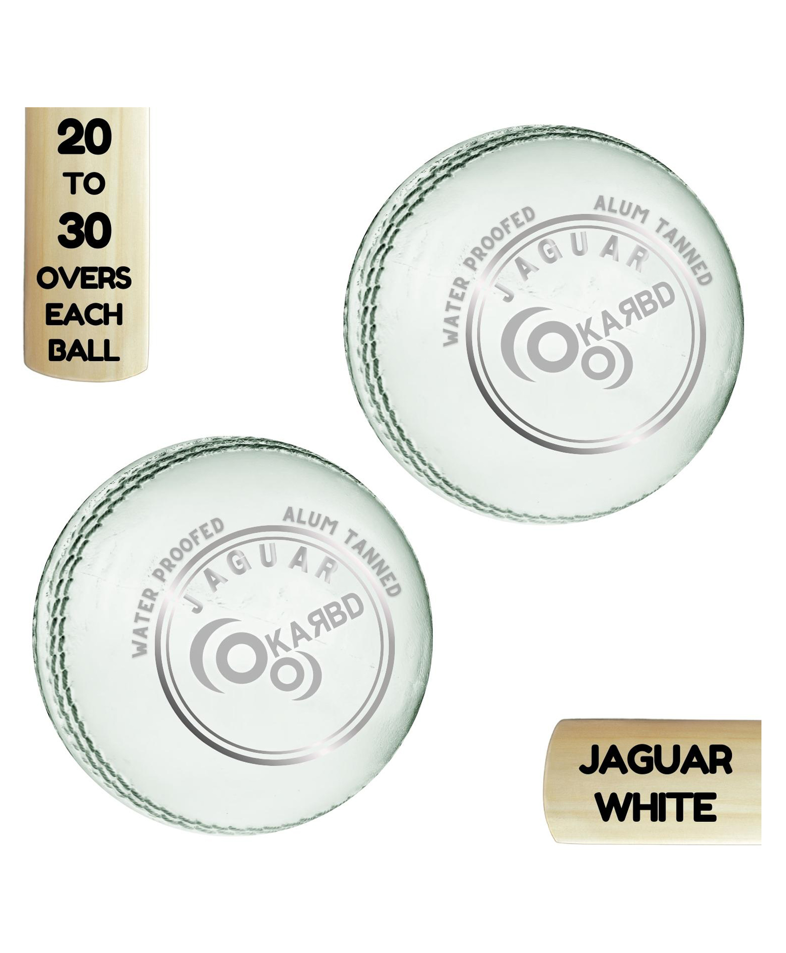 KARBD Cricket Leather Ball 4 Piece 20 to 30 Overs  Pack of 2- Jaguar White-image-36