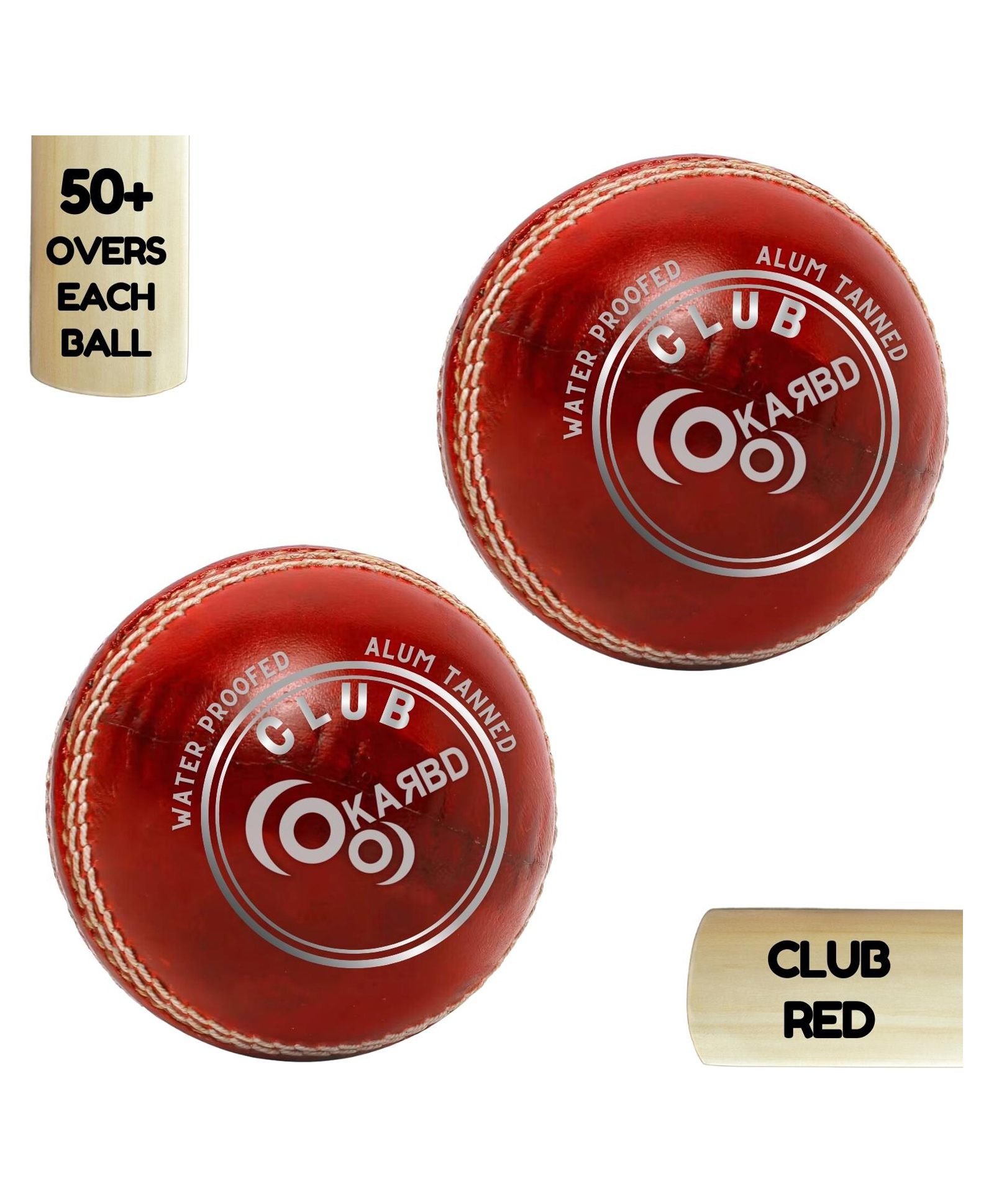 KARBD Cricket Leather Ball 4 Piece 50 Plus Overs Club  Pack of 2- Red-image-41