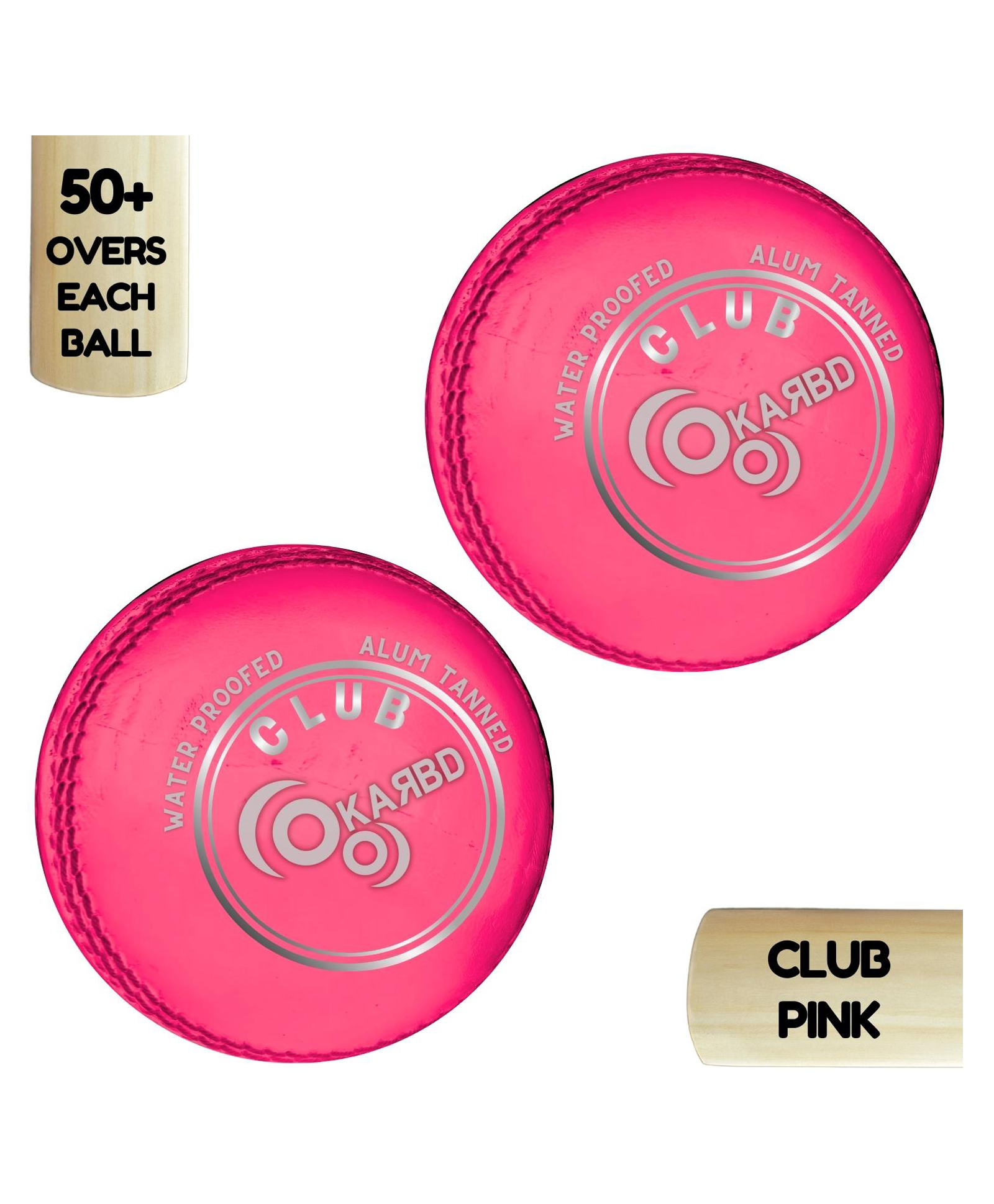 KARBD Cricket Leather Ball 4 Piece 50 Plus Overs Club  Pack of 2- Pink-image-42