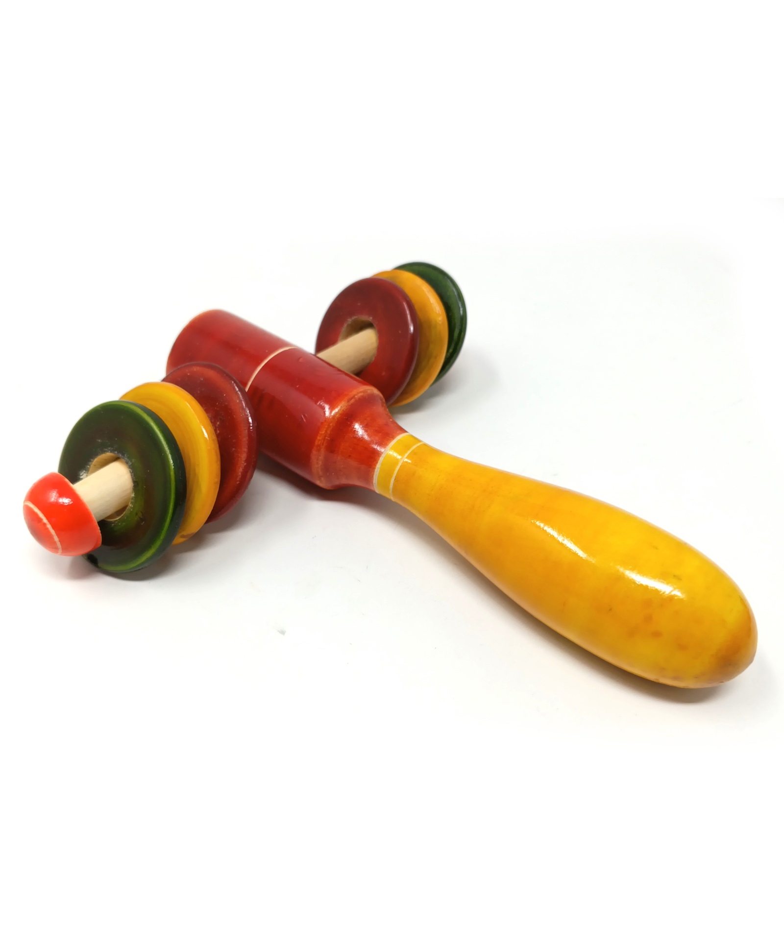 A&A Kreative Box Wooden T Rattle with Rings (Available in Assorted Colours )-picture-14