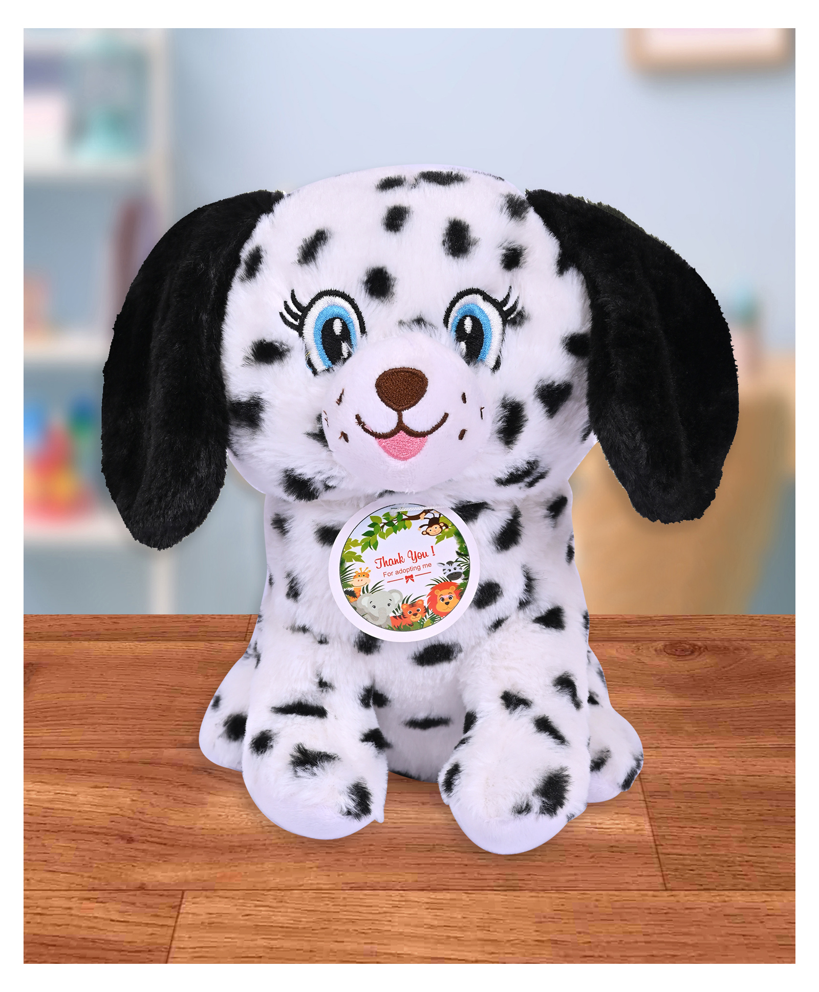 Besties Kids Sitting Dog Soft Toy Black & White  - Height 30 cm-image-29
