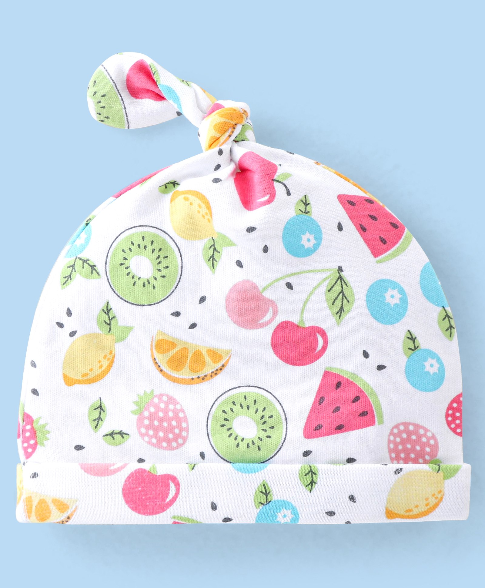 Babyhug 100% Cotton Cap with Fruits Print - Multicolour-image-43