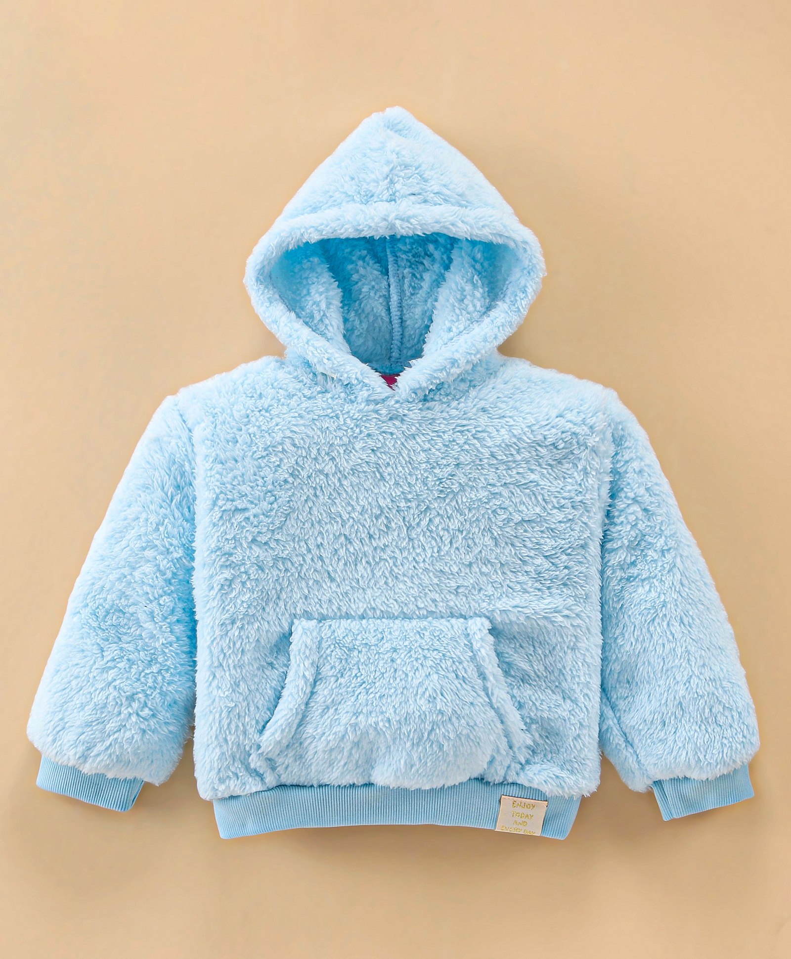Little Kangaroos Full Sleeves Drop Shoulder Hoodie - Blue-picture-21
