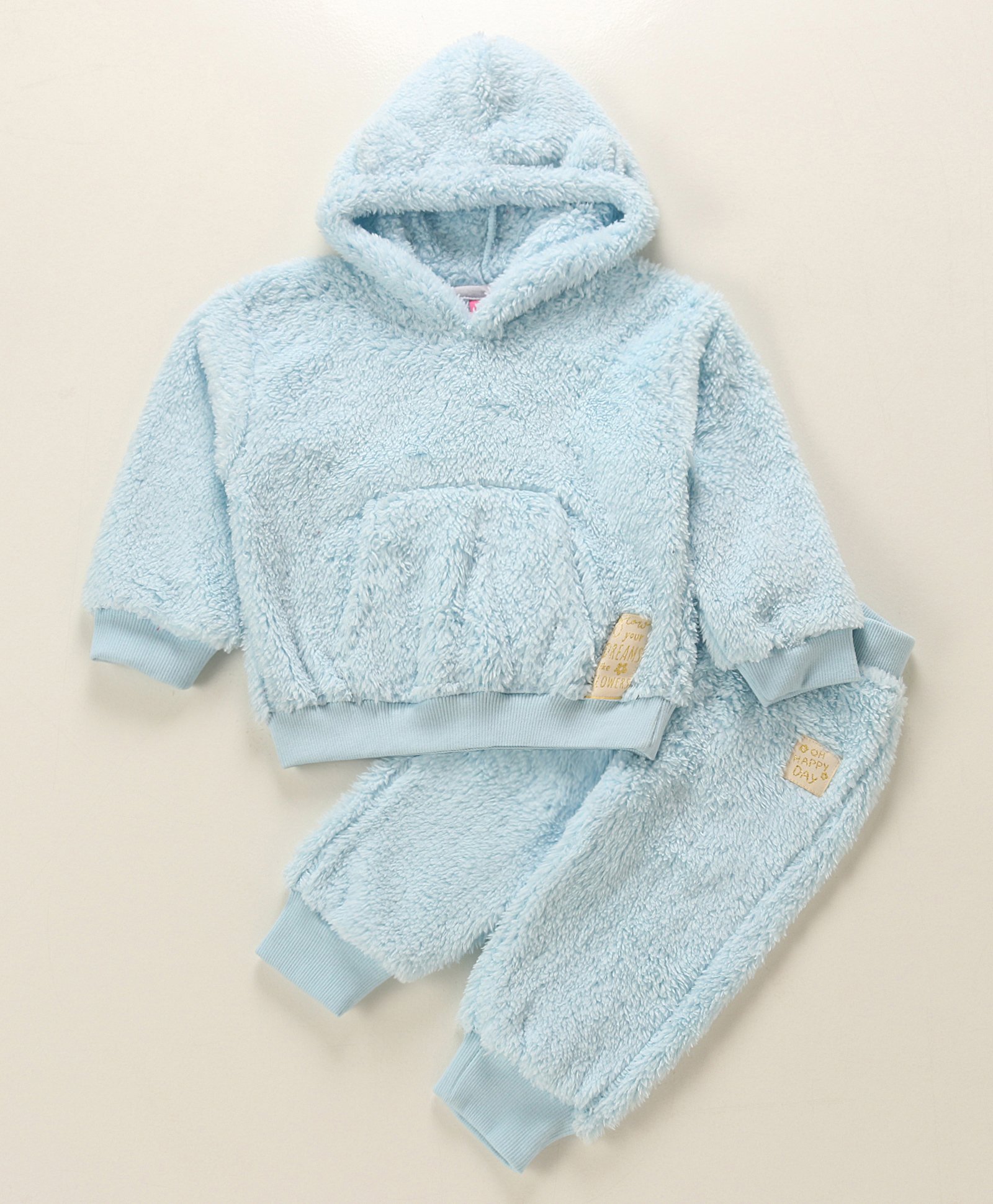 Little Kangaroos Full Sleeves Cord Set Winter Wear Suit - Blue-image-32