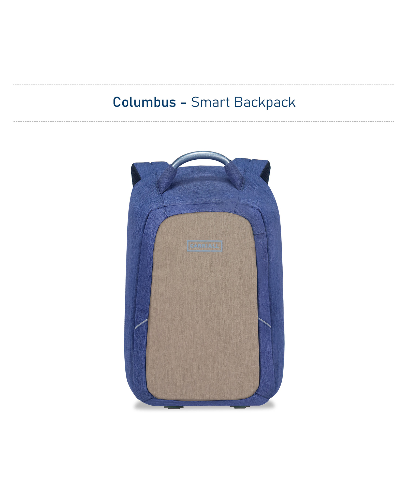 Carriall Columbus Smart Backpack Beige - 18 inches-picture-15