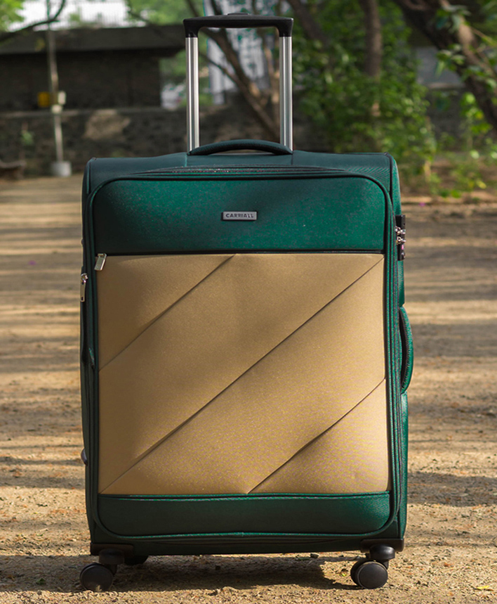 Carriall Slash Polyester- Green and Beige  Cabin Luggage (20 inch)-image-9