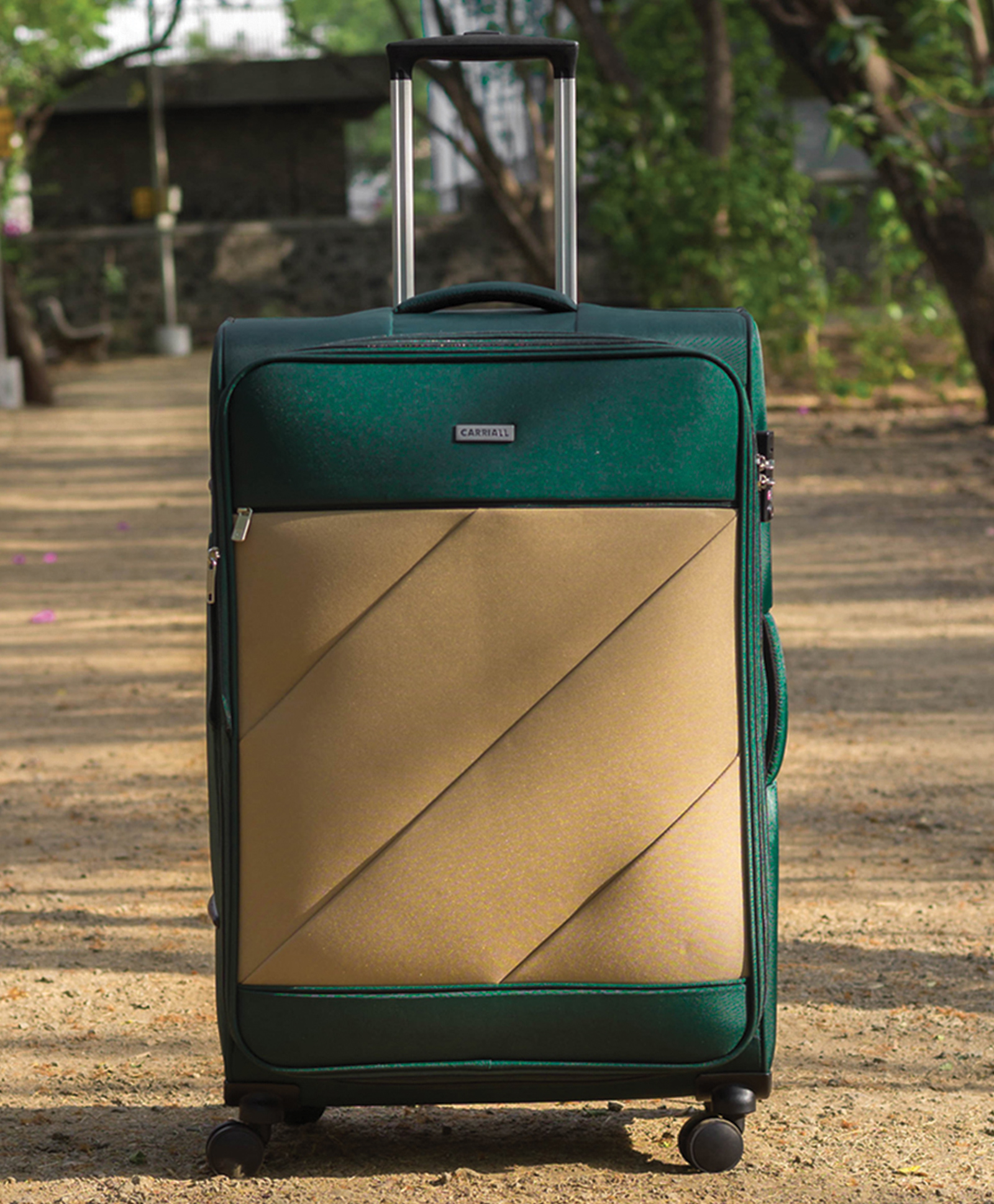 Carriall Slash Polyester - Green and Beige Medium   Luggage  (24 inch)-picture-42