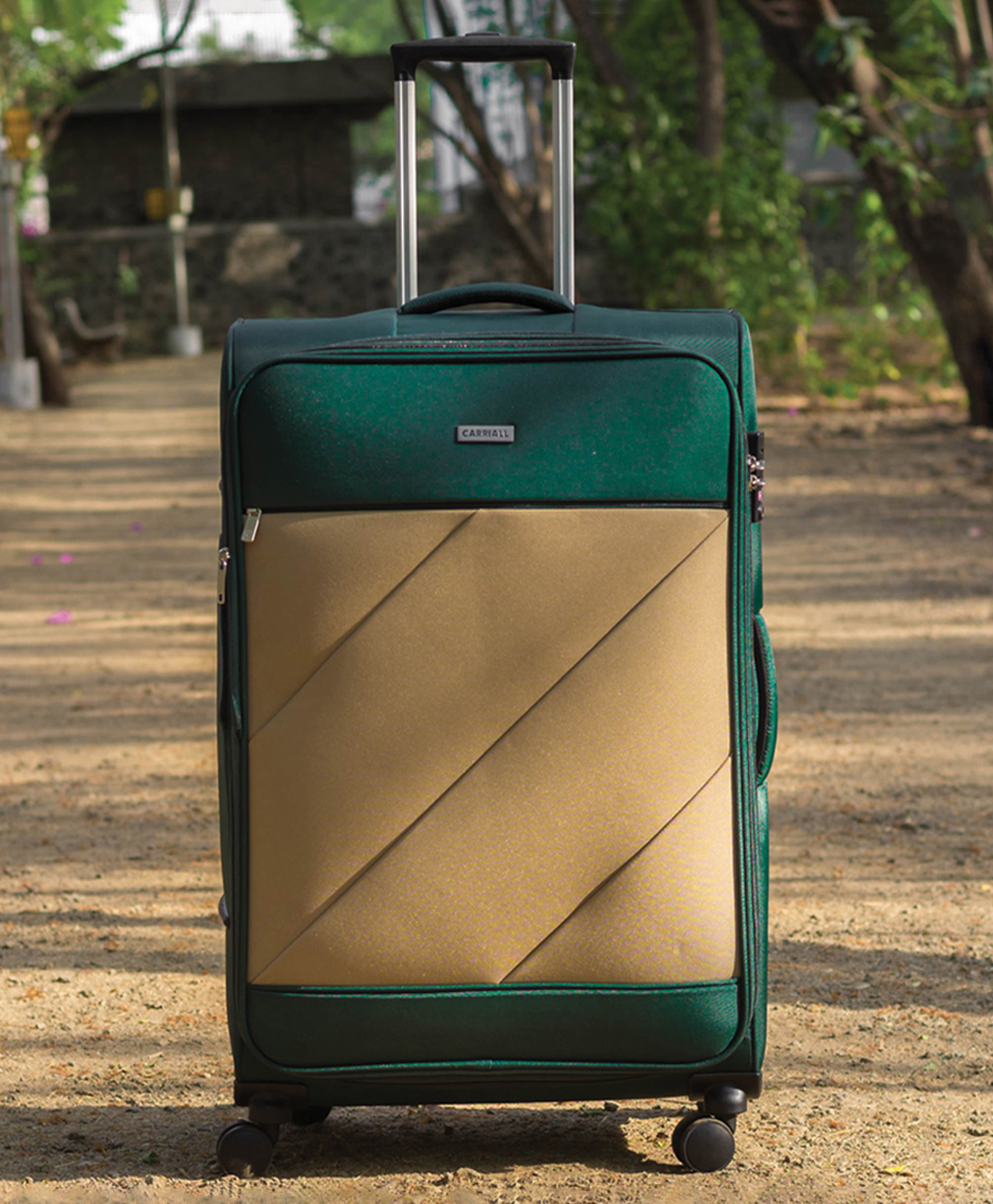 Carriall Slash Polyester - Green and Beige Large  Luggage  (28 inch)-picture-9