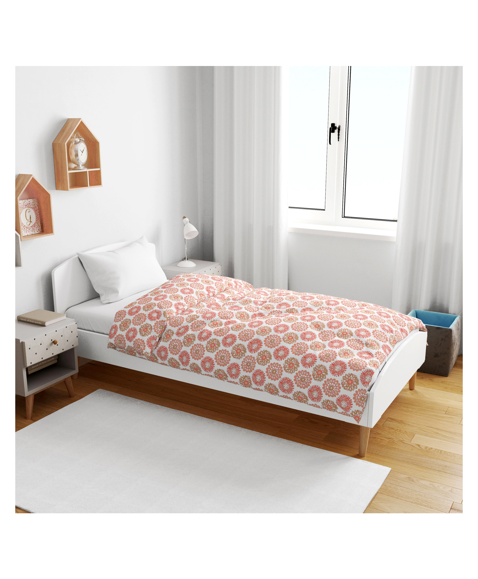 Divine Casa 100% Cotton Single Kids Dohar Blanket For Toddler Peach-picture-19
