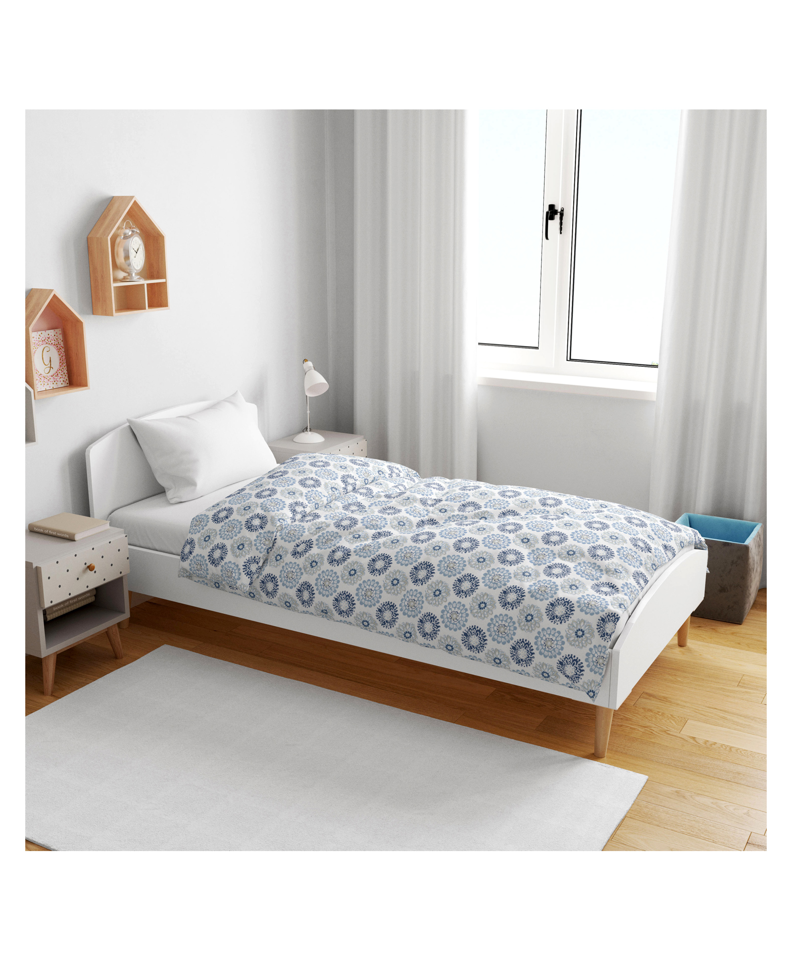 Divine Casa 100% Cotton Single Kids Dohar Blanket For Toddler Dutch Blue-image-11