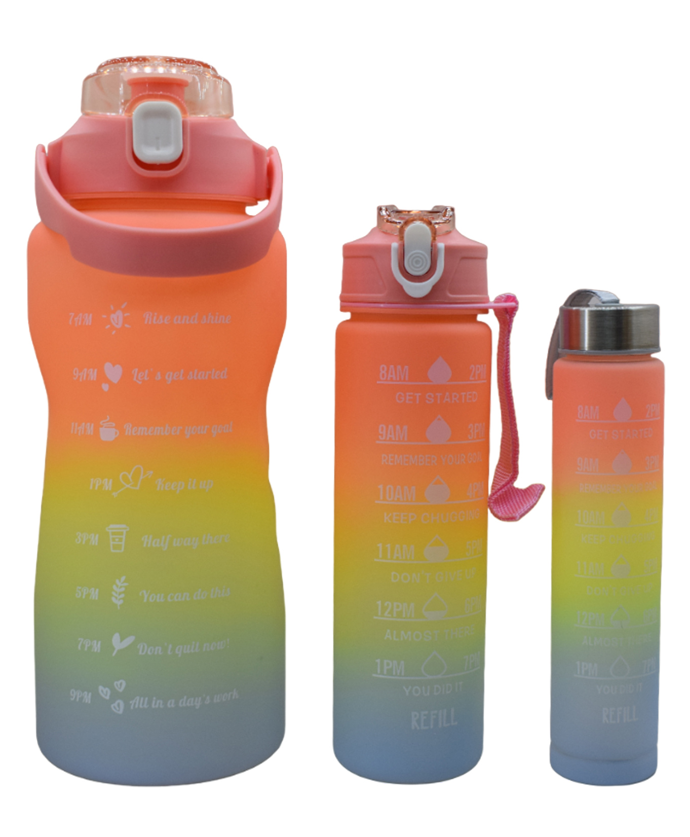 Asera Motivational Water Bottle Leakproof - Set of 3-picture-42