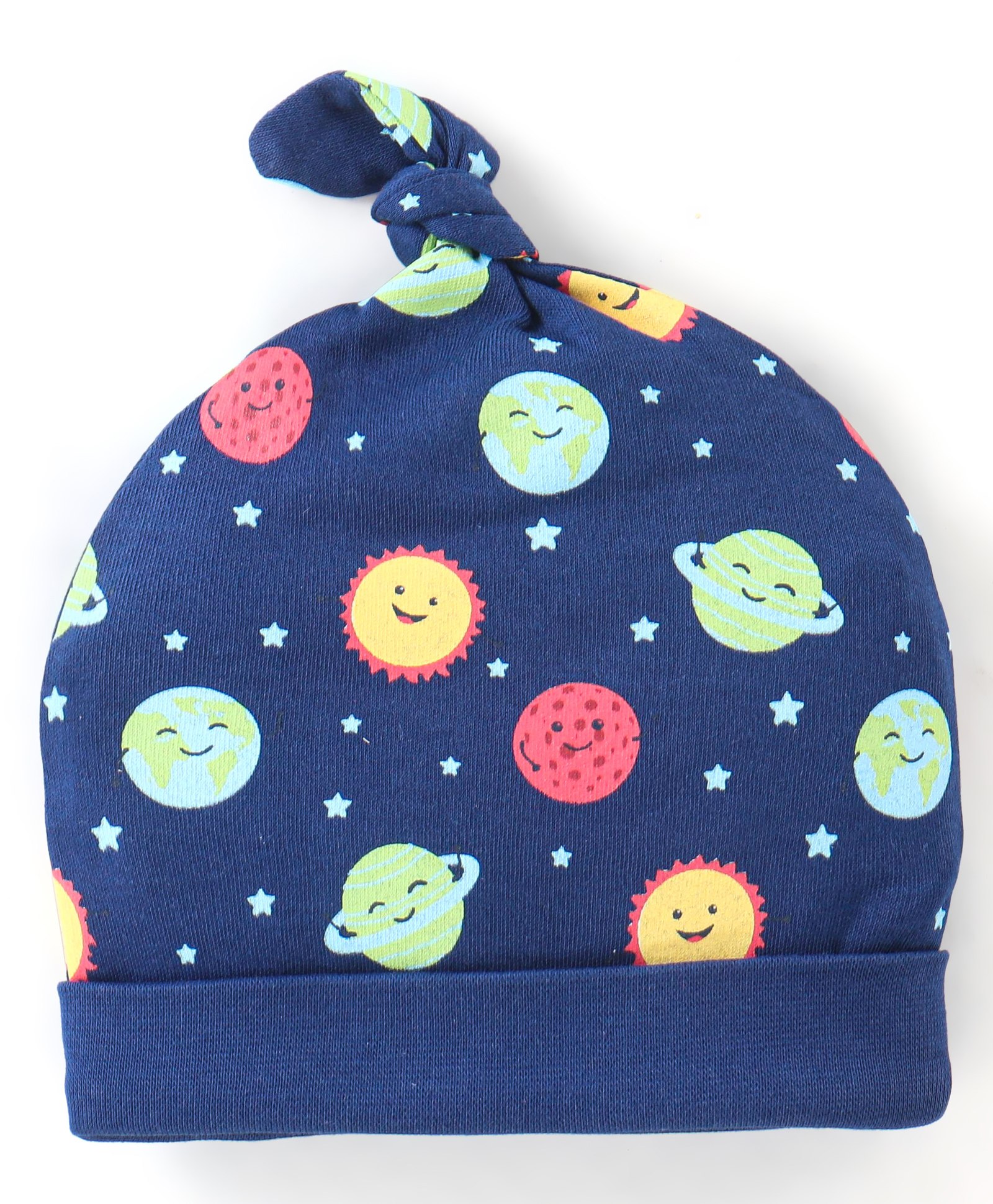 Babyhug 100% Cotton Knit Cap Sun Print - Navy Blue-picture-27
