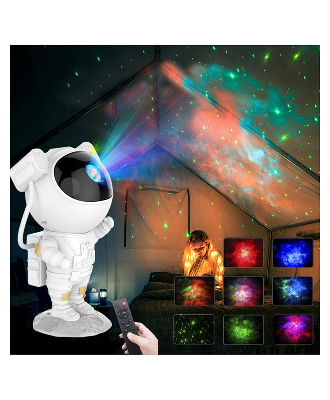 YAMAMA Astronaut Starry Night Light Projector Star Nebula Ceiling Sky Light Projector with Timer and Remote - Multicolor-image-19