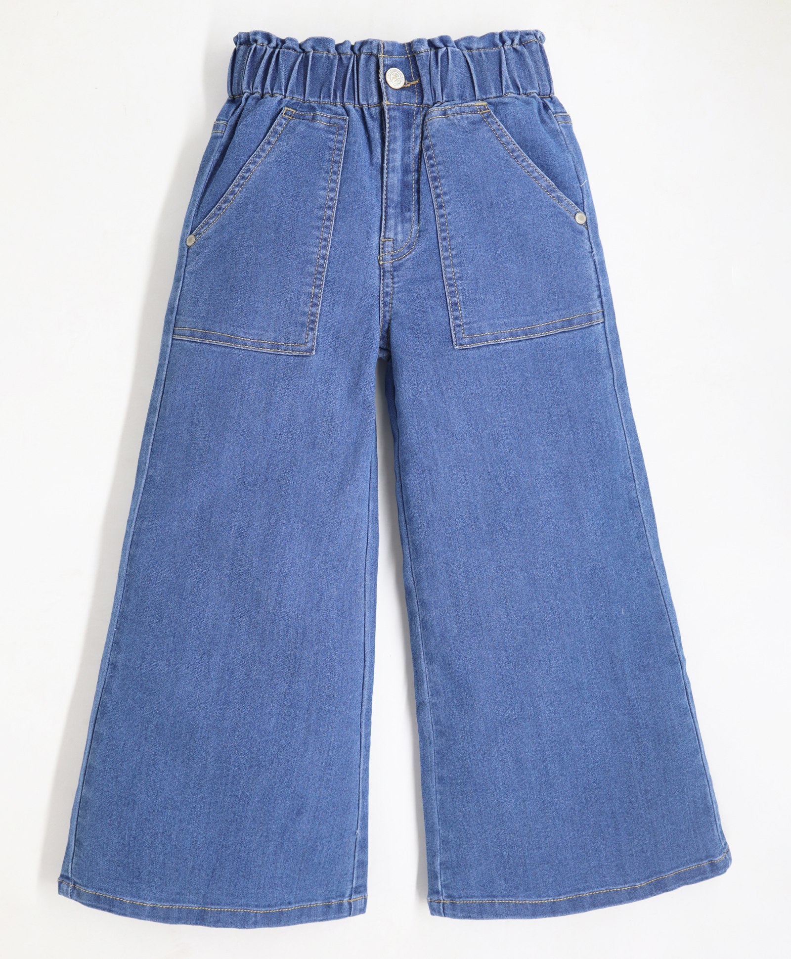 Cherry Crumble By Nitt Hyman Solid Wide Leg High Rise Jeans - Blue-picture-41