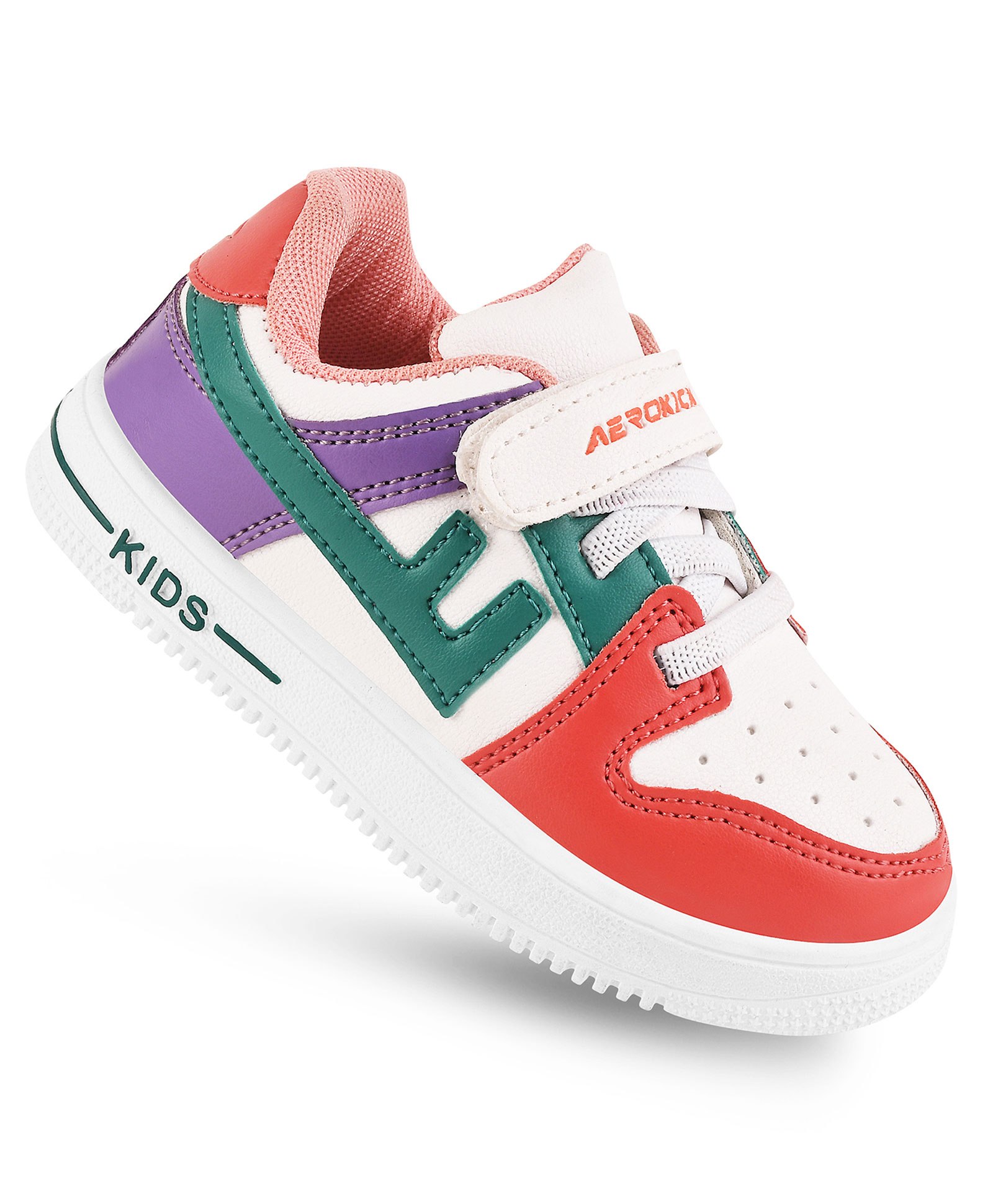 Lil Lollipop Colour Blocked & Velcro Closure  Shoes  - Red-image-47