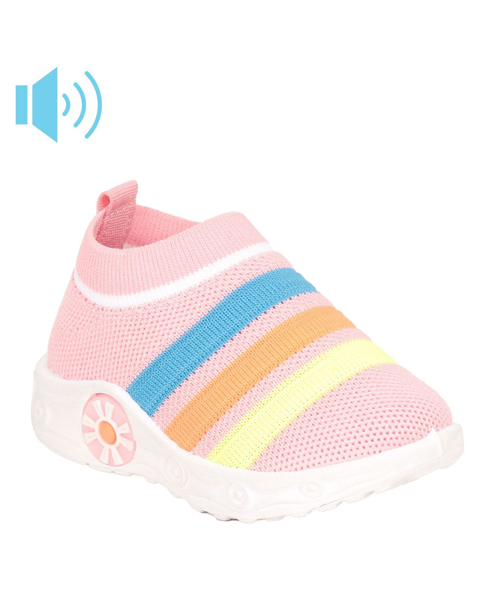 Lil Lollipop Striped Pattern Slip On Musical Booties - Pink-image-45