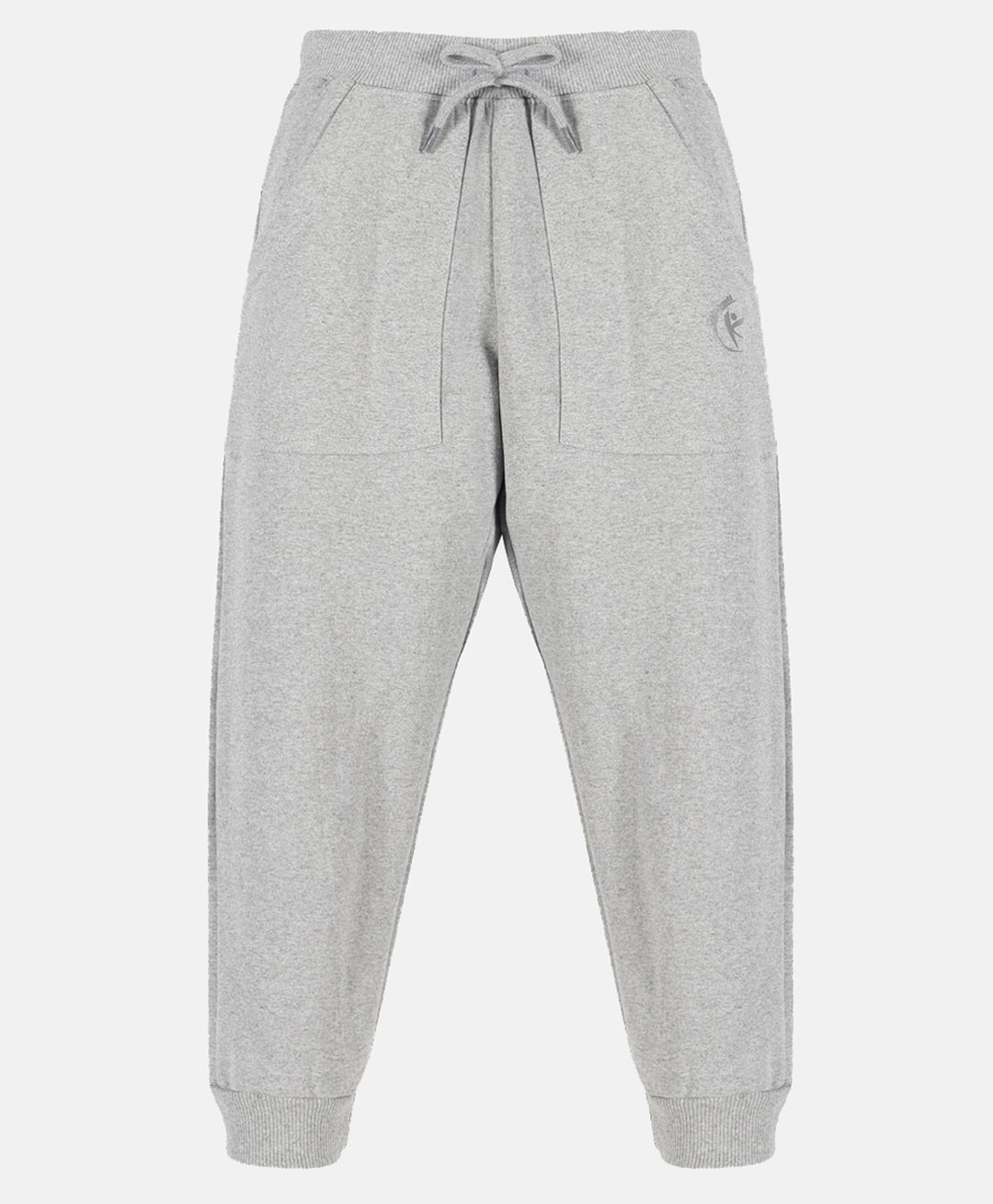 Kiddopanti Brand Name Placement Printed Fleece Track Pant - Melange Grey-picture-23