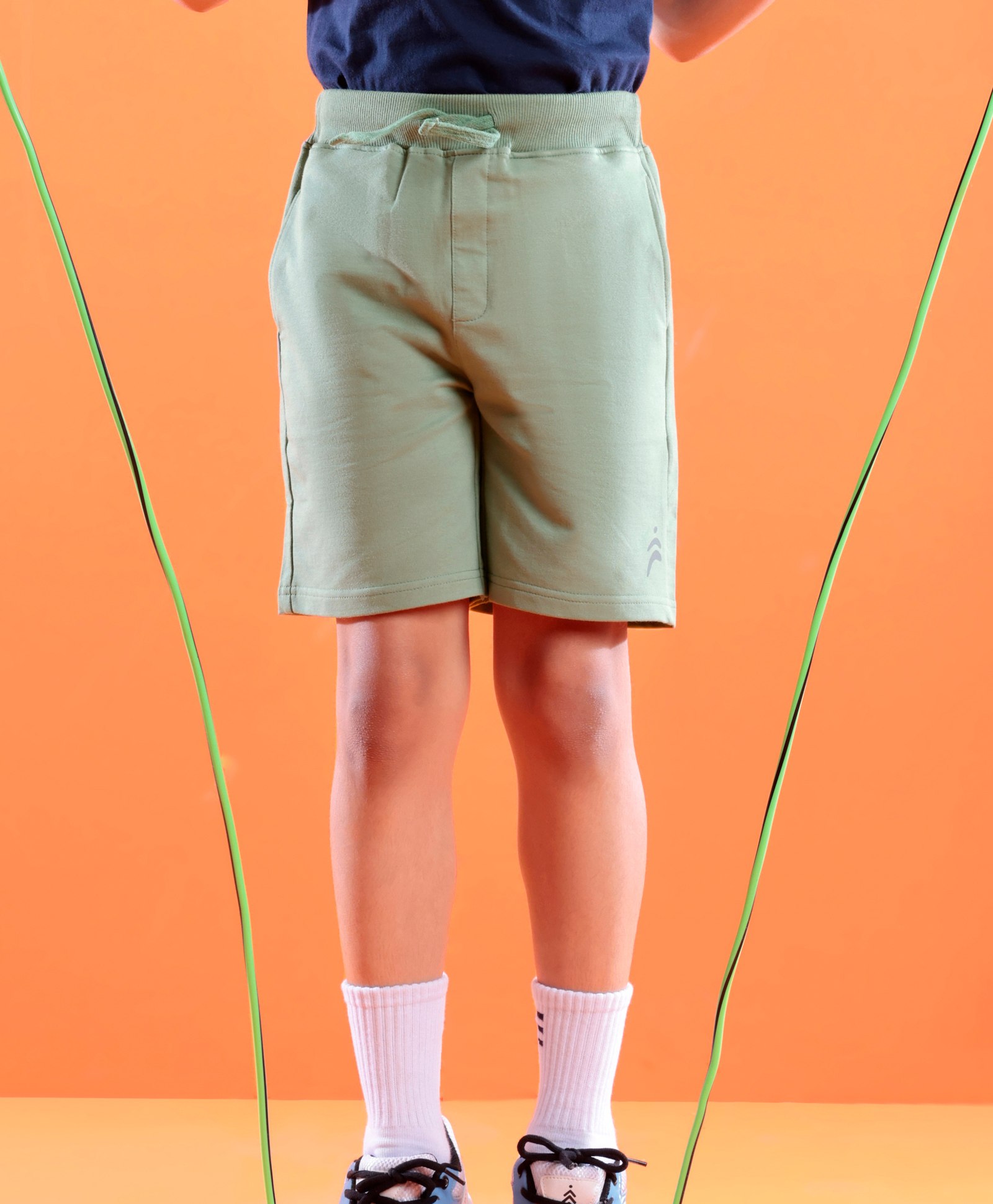 Pine Active Cotton Lycra Knit Anti-Bacterial Solid Color Shorts With Stretch - Green-image-35