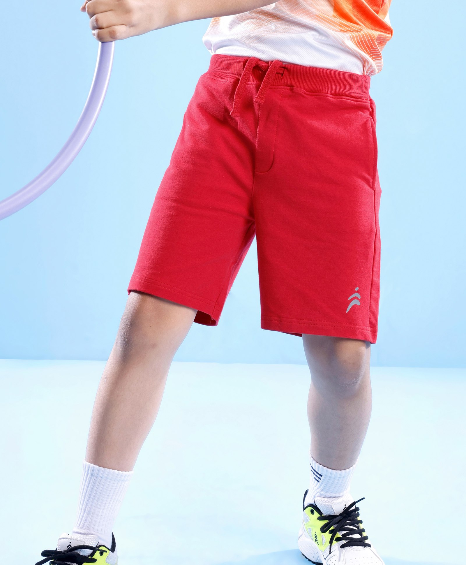 Pine Active Cotton Lycra Knit Anti-Bacterial Solid Color Shorts With Stretch - Red-image-40