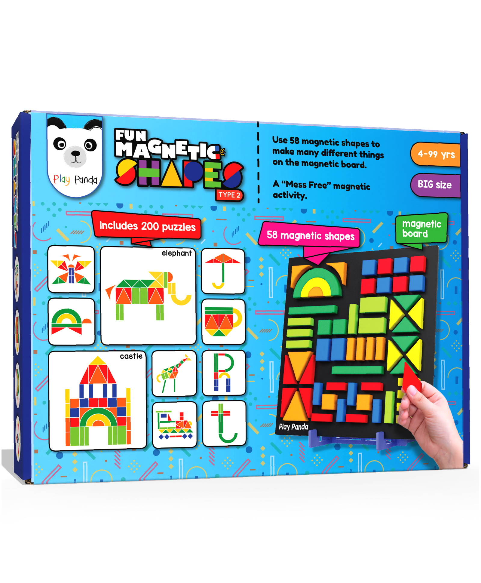 Play Panda Fun Magnetic Shapes Senior Type 2 - 58 Magnetic Shapes 200 designs-image-7