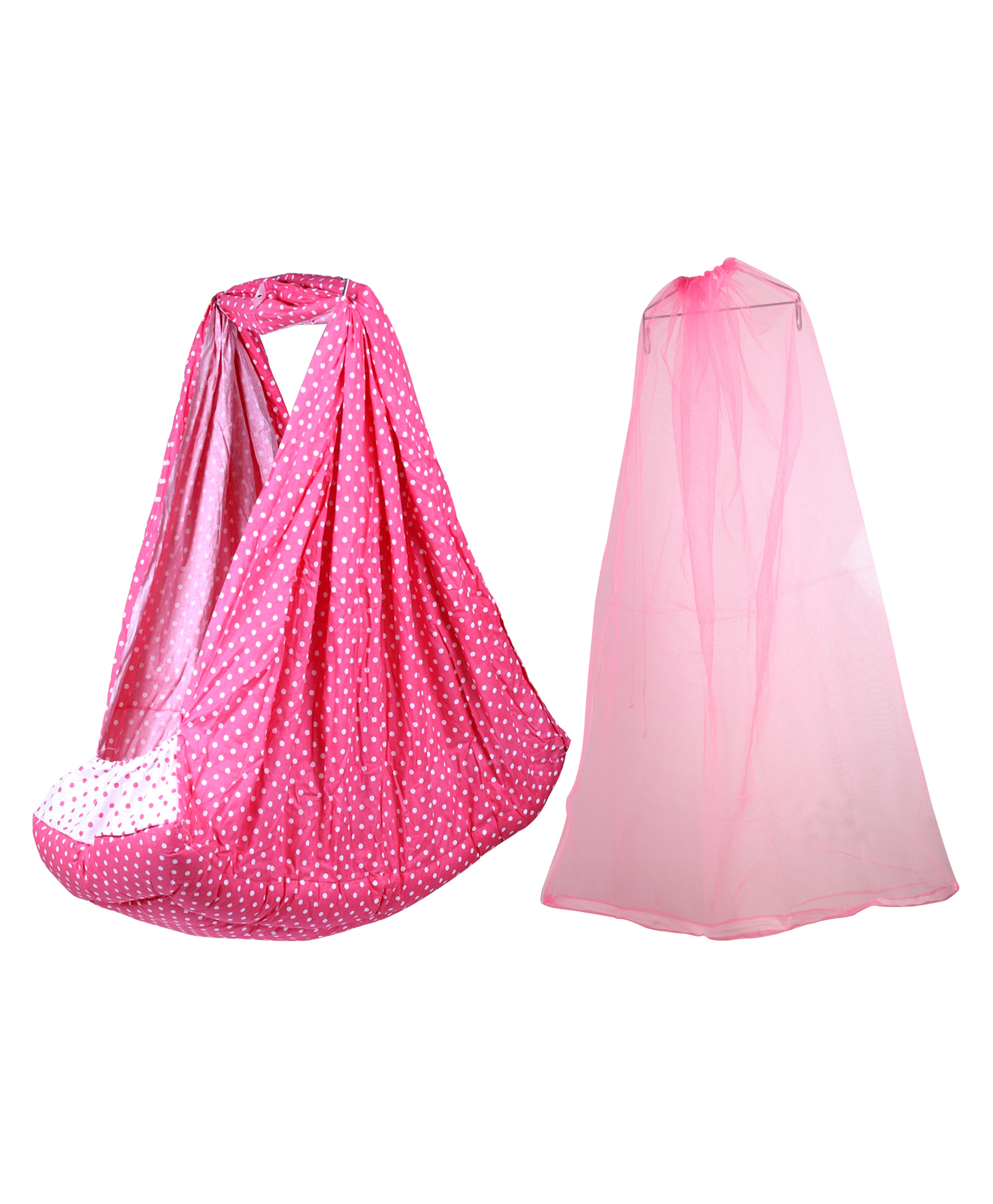 Beetot Baby Cradle For Newborns With Ultra Soft Cotton Fabric Along with Mosquito Net-Pink-image-34