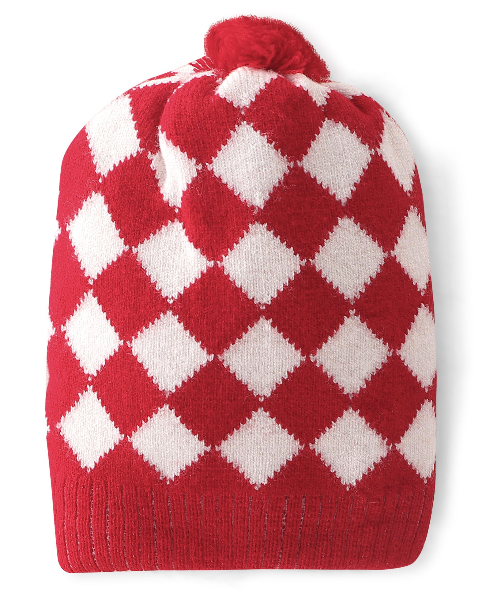 Babyhug Woollen Cap Argyle Design - Red-image-45