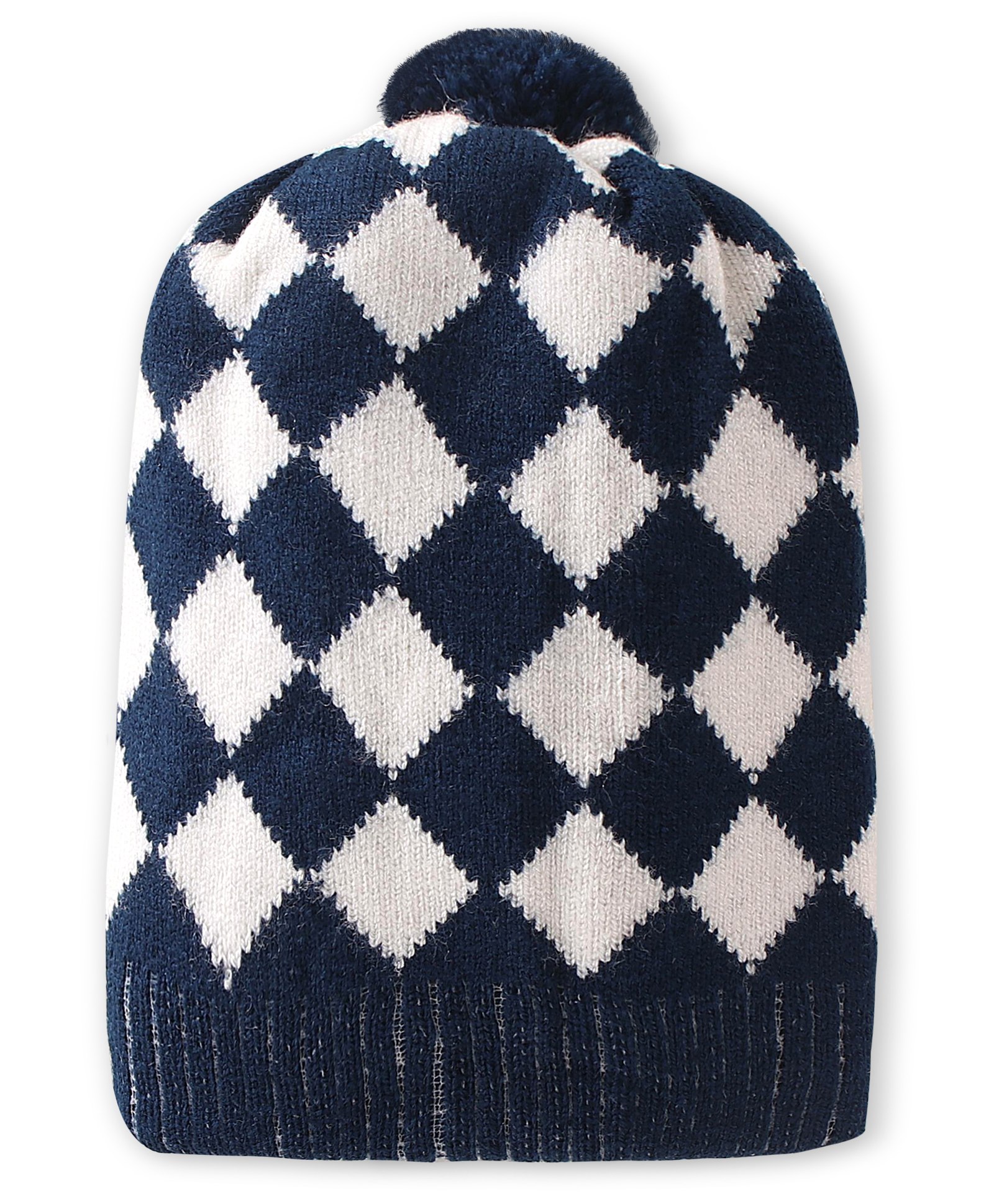 Babyhug Woollen Cap Argyle Design - Navy Blue-image-47