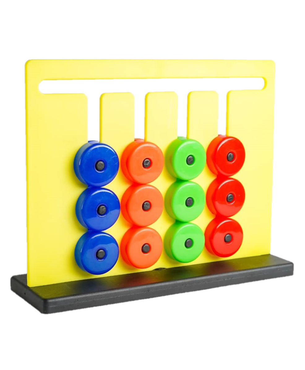 ADKD Montessori Slide Puzzle Fun Brain Toy  12 Piece Wheel Block - Multicolor-image-5