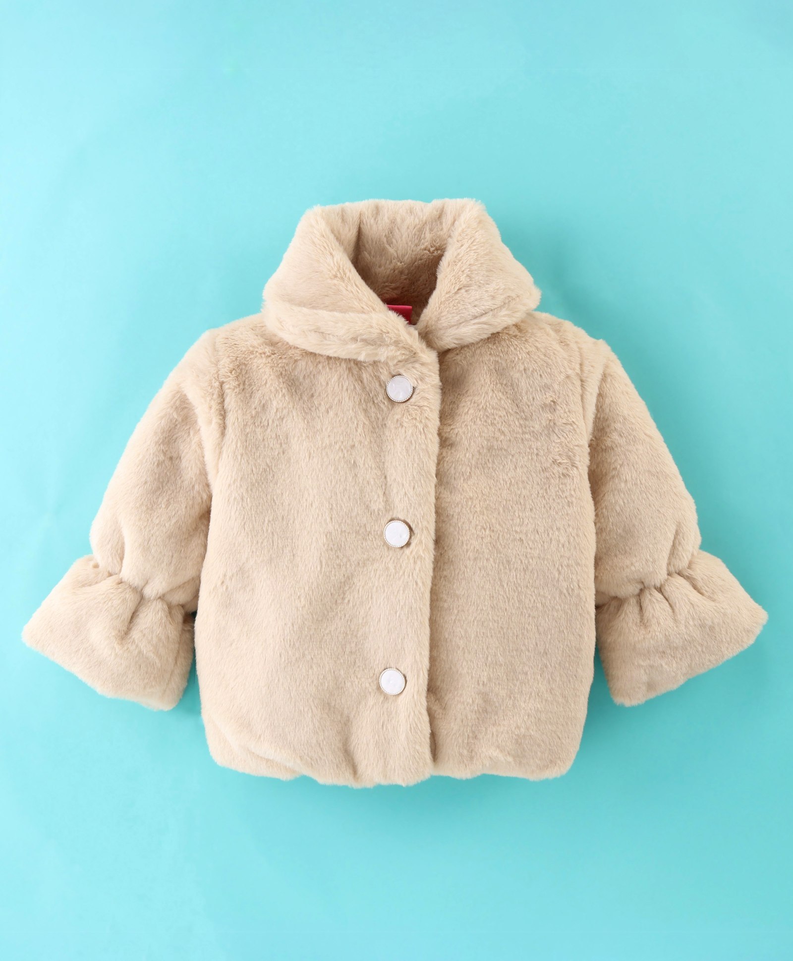 Little Kangaroos Full Sleeves Solid Colored Winter Jacket - Beige-picture-26
