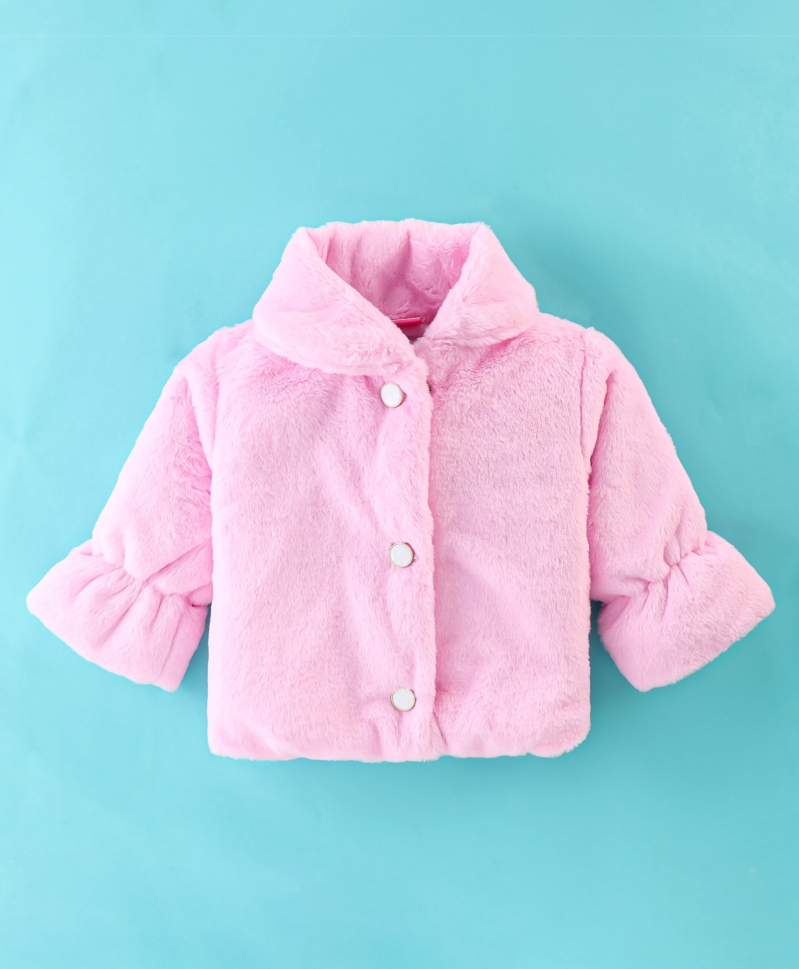 Little Kangaroos Full Sleeves Solid Colored Winter Jacket - Baby Pink-picture-13