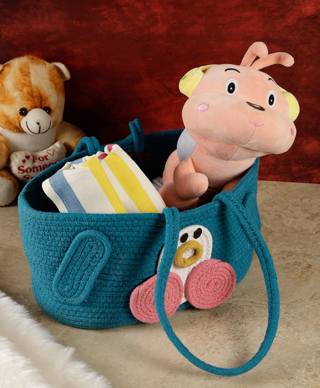 FABINALIV Kids Blue Cartoon Design Multipurpose Foldable Organiser with straps-image-4
