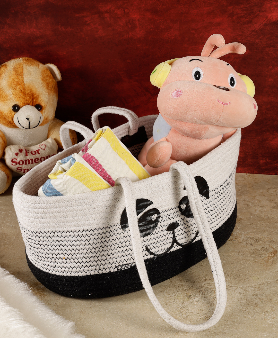 FABINALIV Kids Off White Cartoon Design Multipurpose Foldable Organiser with straps-image-3