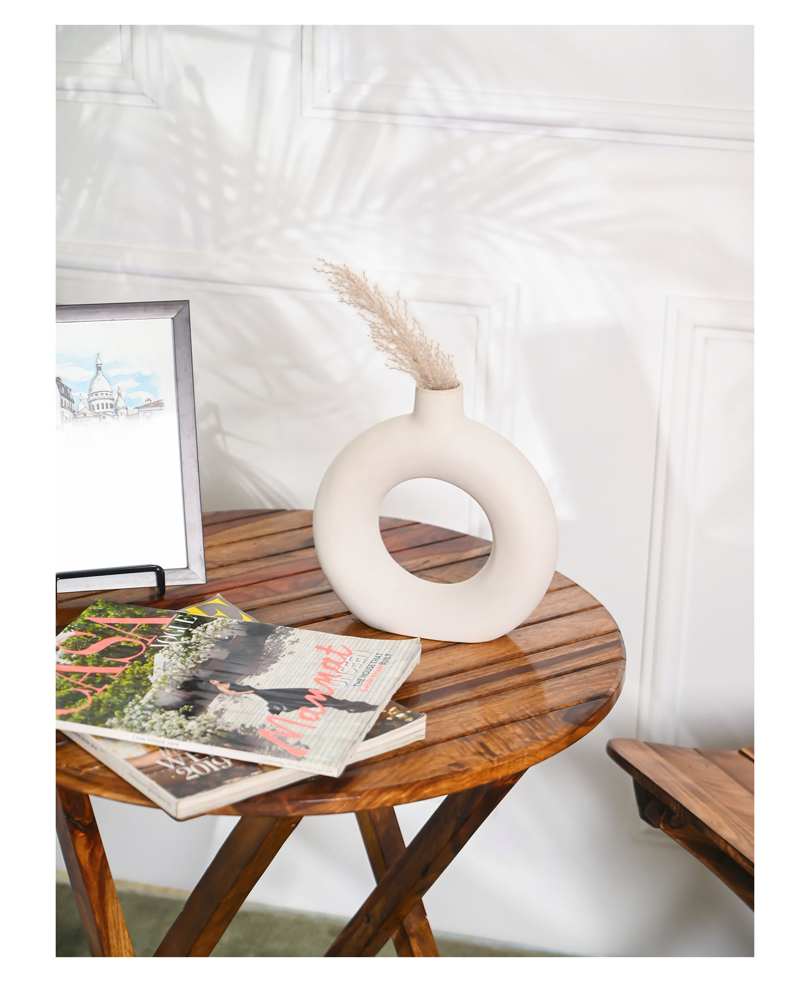 Purezento 8 Inch Donut Vase- White-image-29
