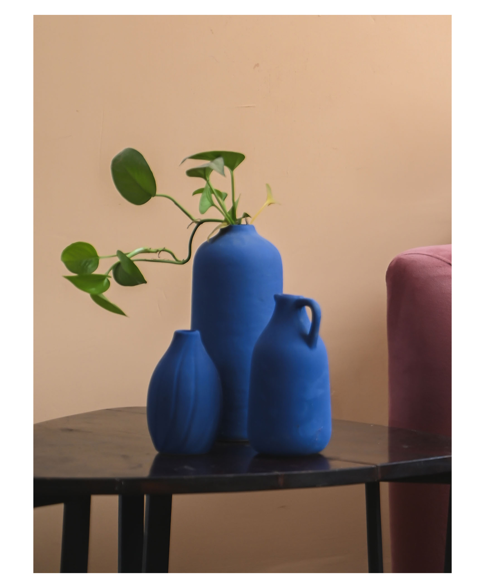 Purezento 3 Inch Tiara Vase(Set of 3)- Blue-picture-14