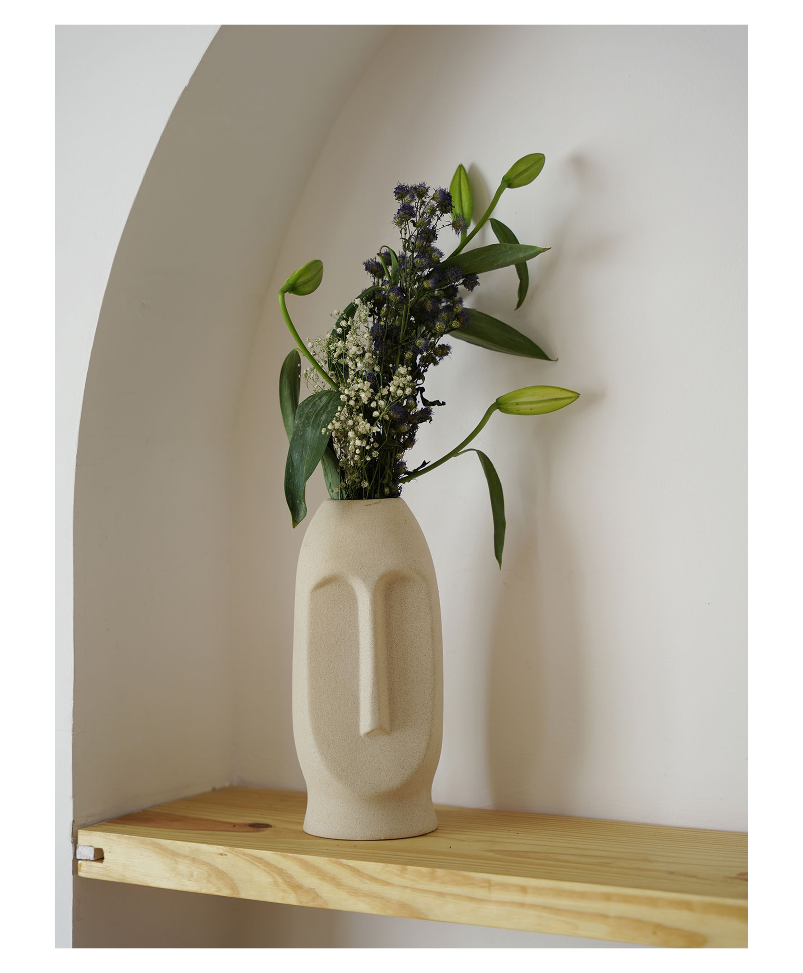 Purezento 1 Inch Viso Vase- Beige-image-37