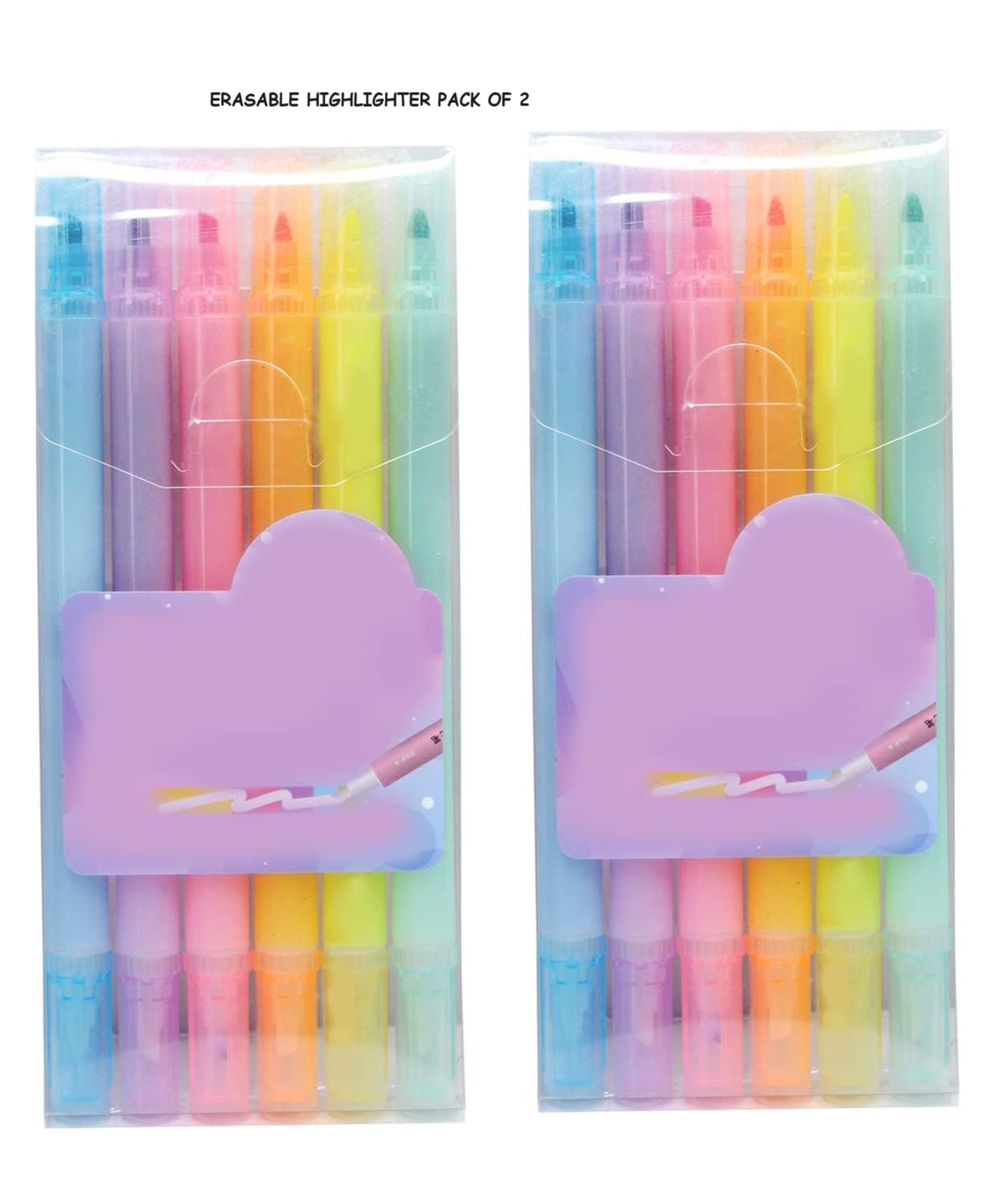 New Pinch Double Headed Erasable Highlighter Pastel Shades Chisel Tip Fine Grip Marker Pen DIY Calligraphy Pen Highlighters for Kids& Adults  Pack of 2-image-10
