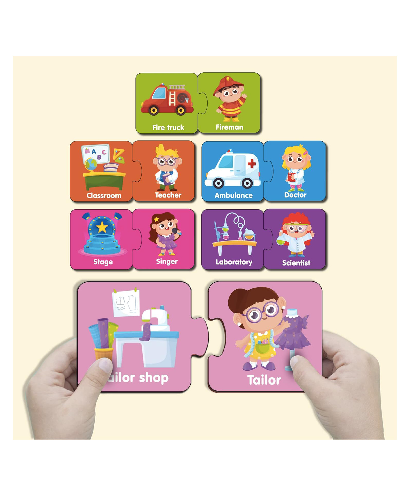Yay Play Profession 2 Piece Wooden Jigsaw Puzzle (Series 2), Set of 6 for Kids 2+ Years-image-45
