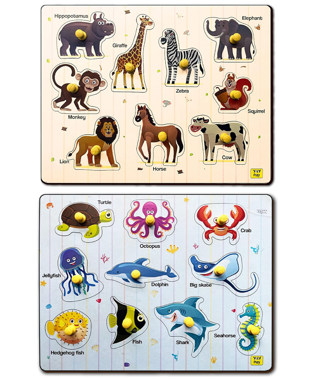 YaY Play Sea and Wild Animals Pegboard - Combo Pack-image-49
