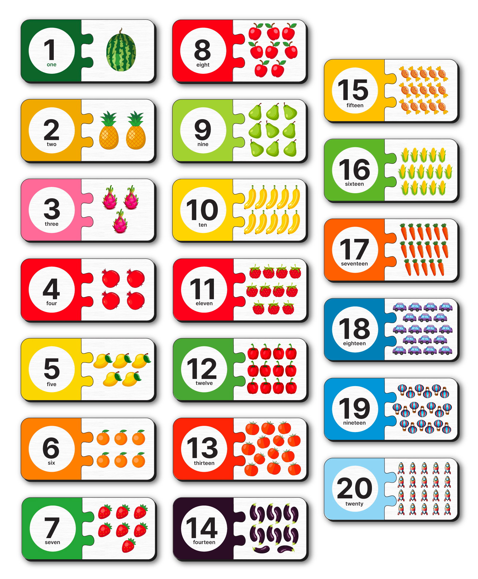 YaY Play 1-20 Number Matching Wooden Puzzles - 40 Pieces-image-3
