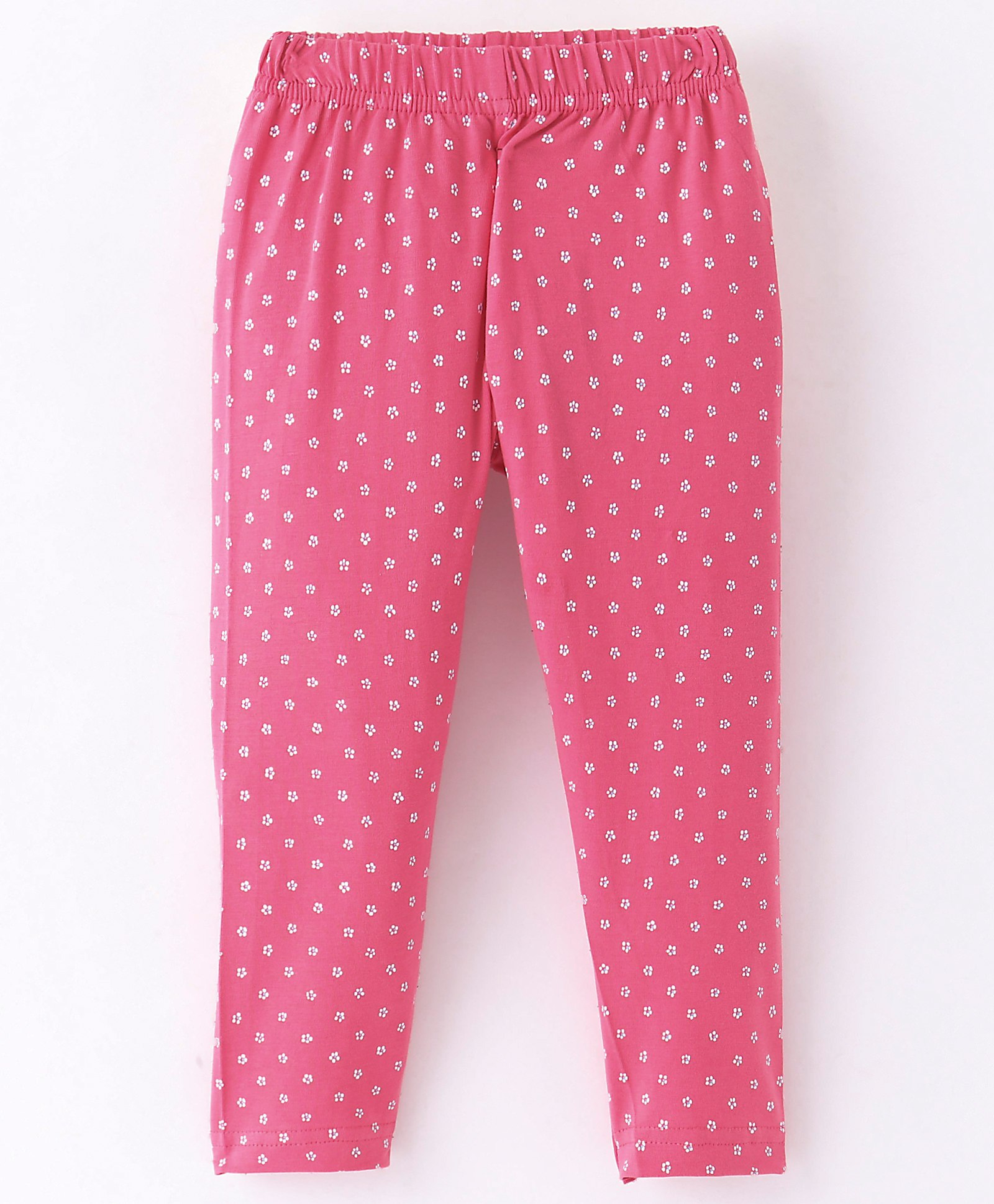Fido Cotton Jersey Full Length Leggings Floral Print - Dark Pink-picture-13